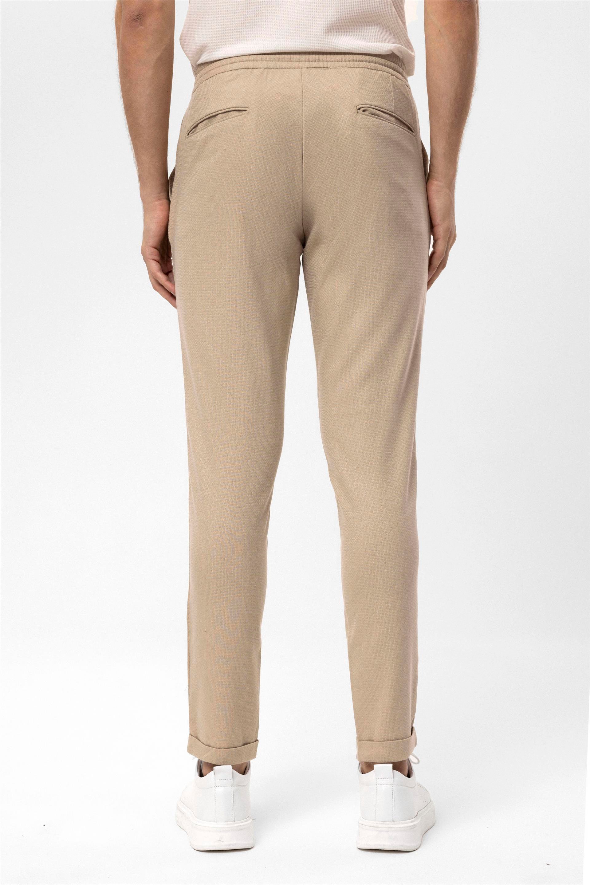 Bej Slim Düz   Jogger Pantolon
