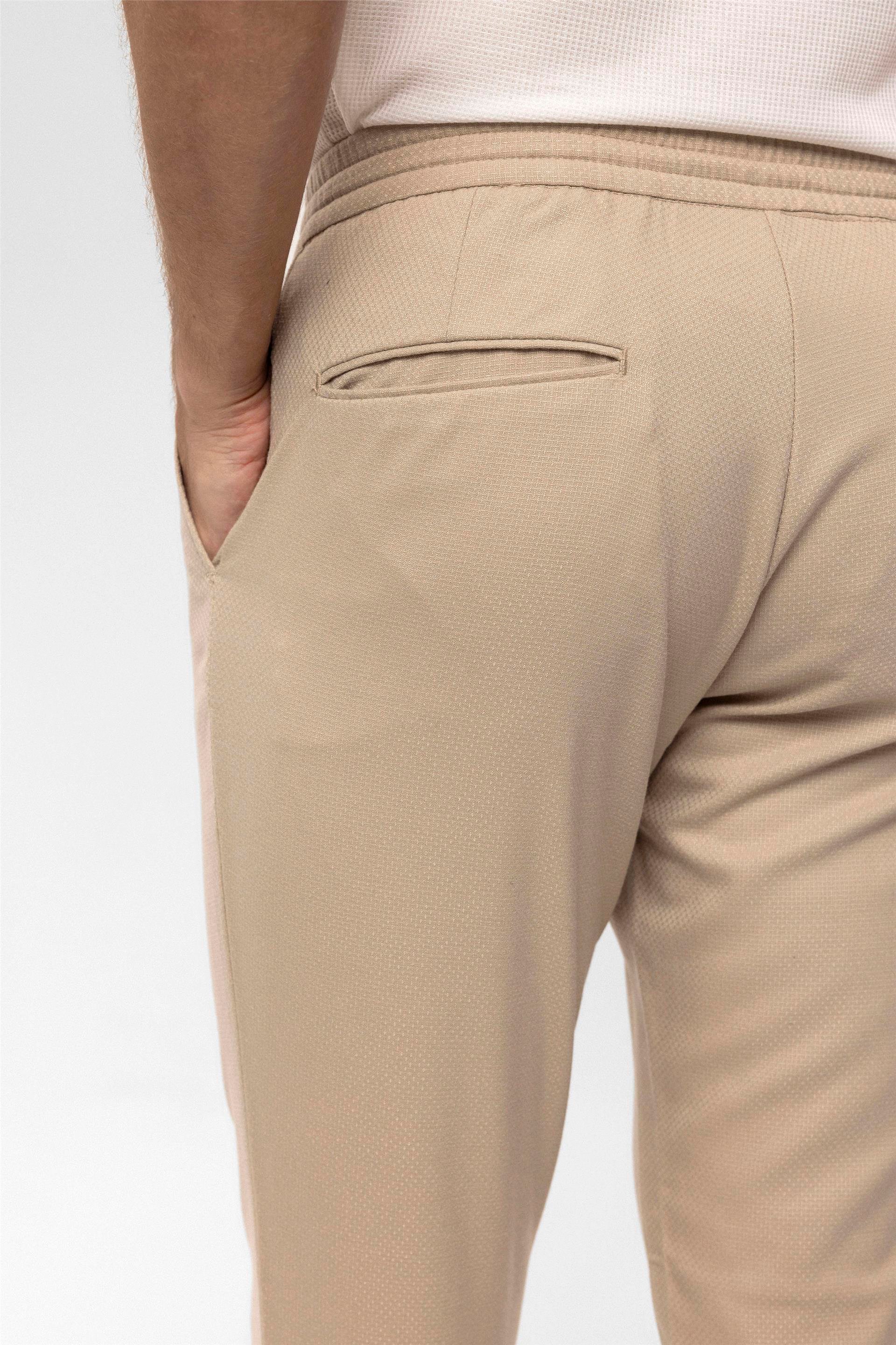 Bej Slim Düz   Jogger Pantolon