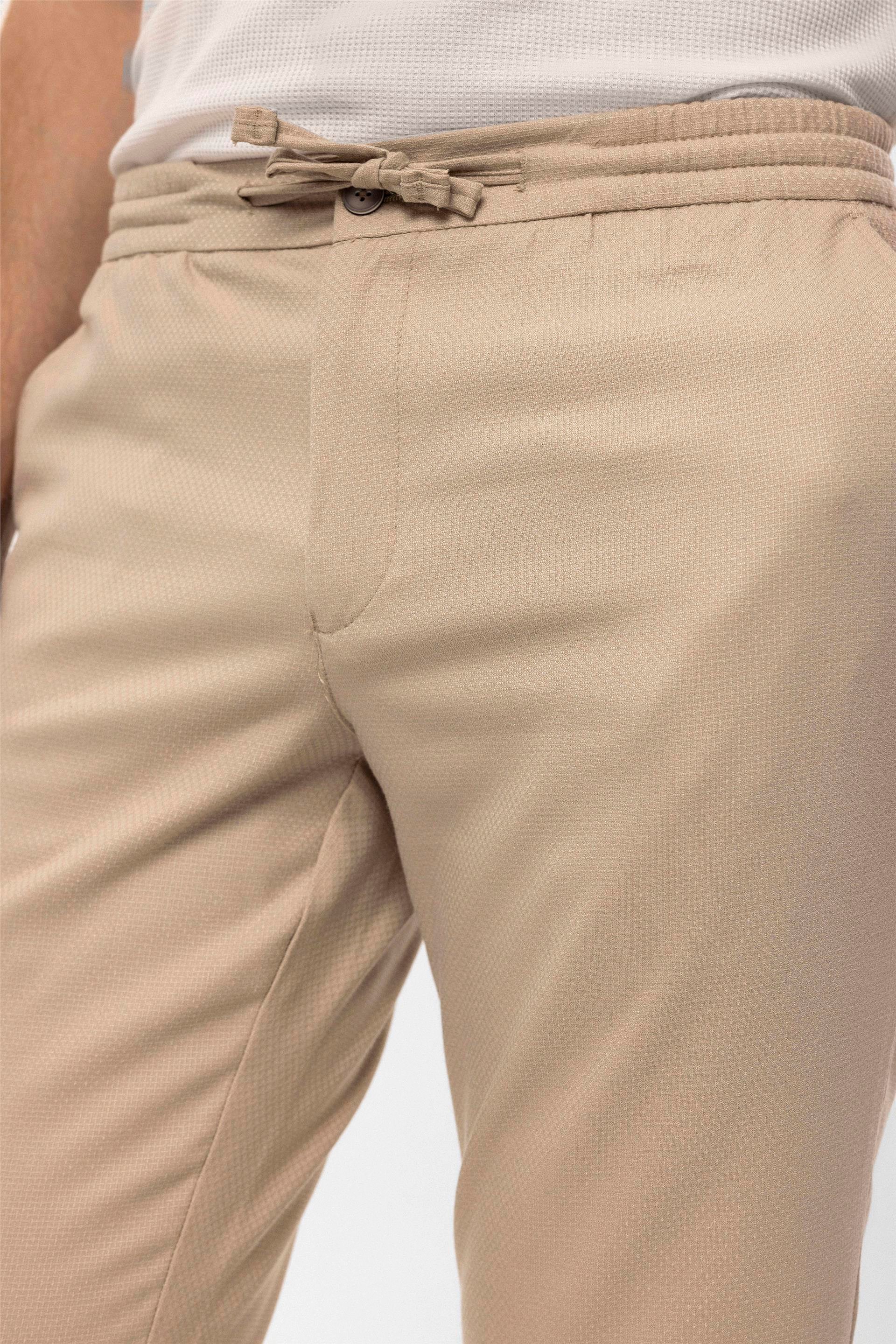 Bej Slim Düz   Jogger Pantolon