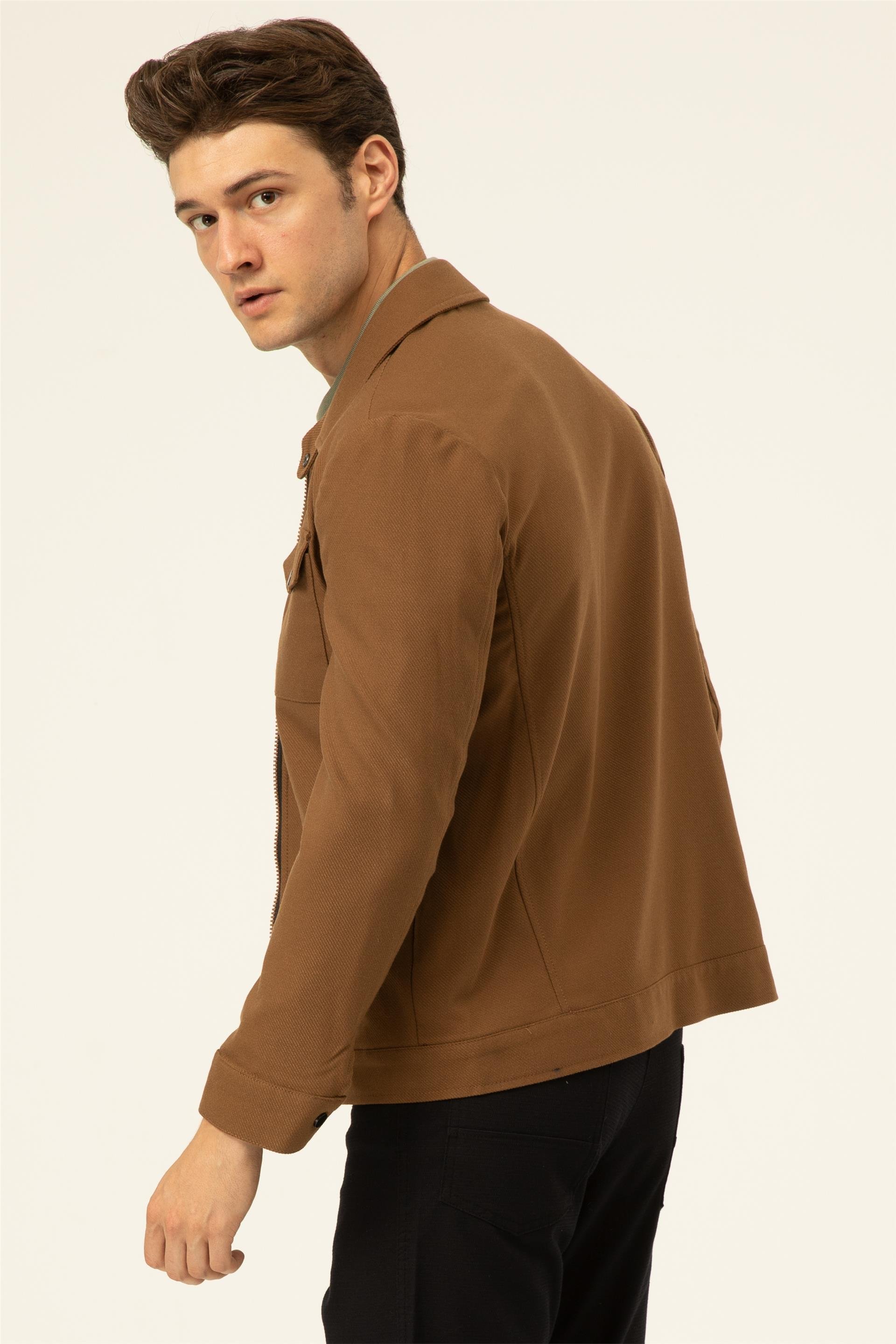 Bej Slim Süet   Mont