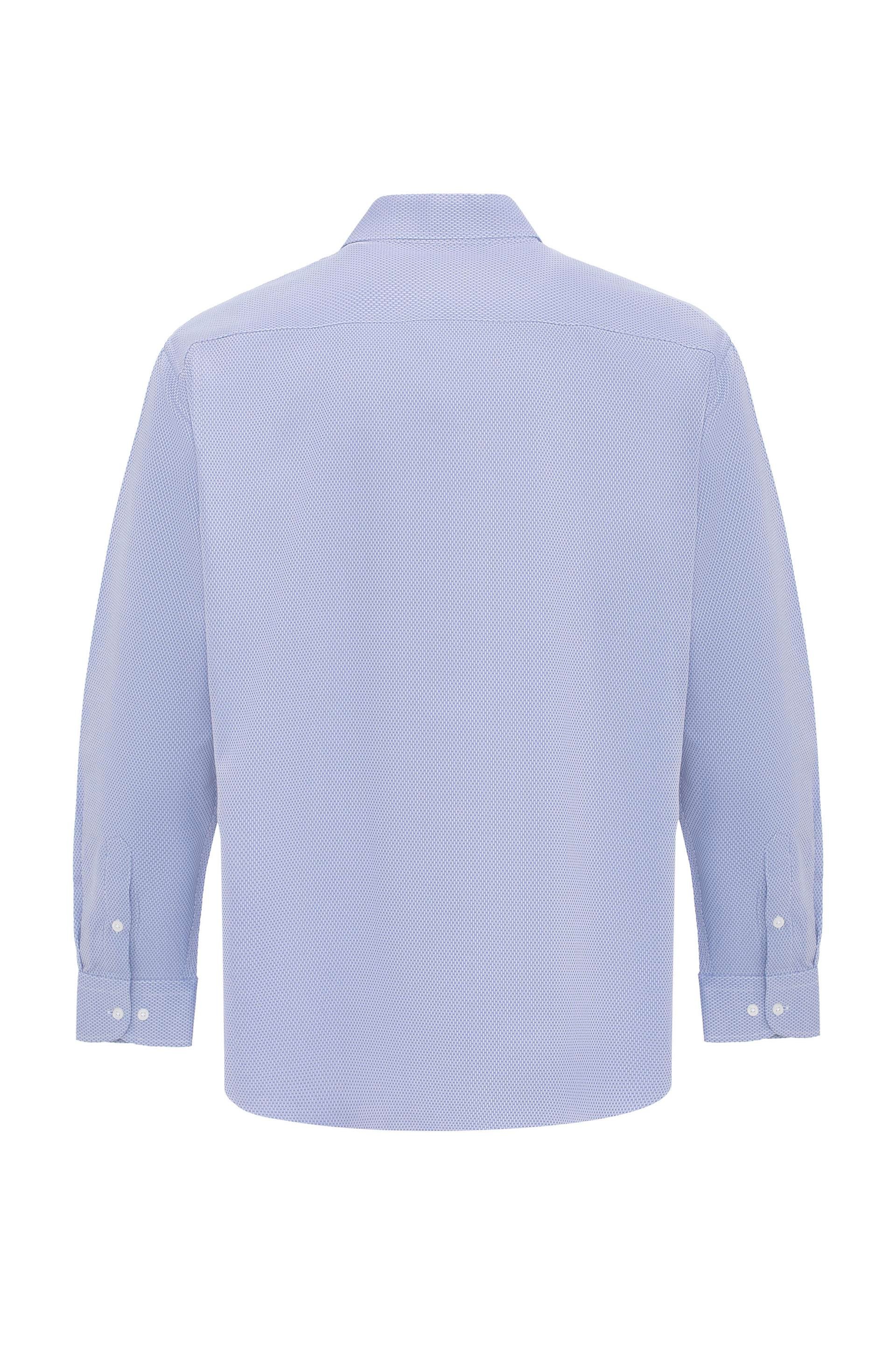 Buz Mavi Regular Armürlü Klasik Yaka Gömlek