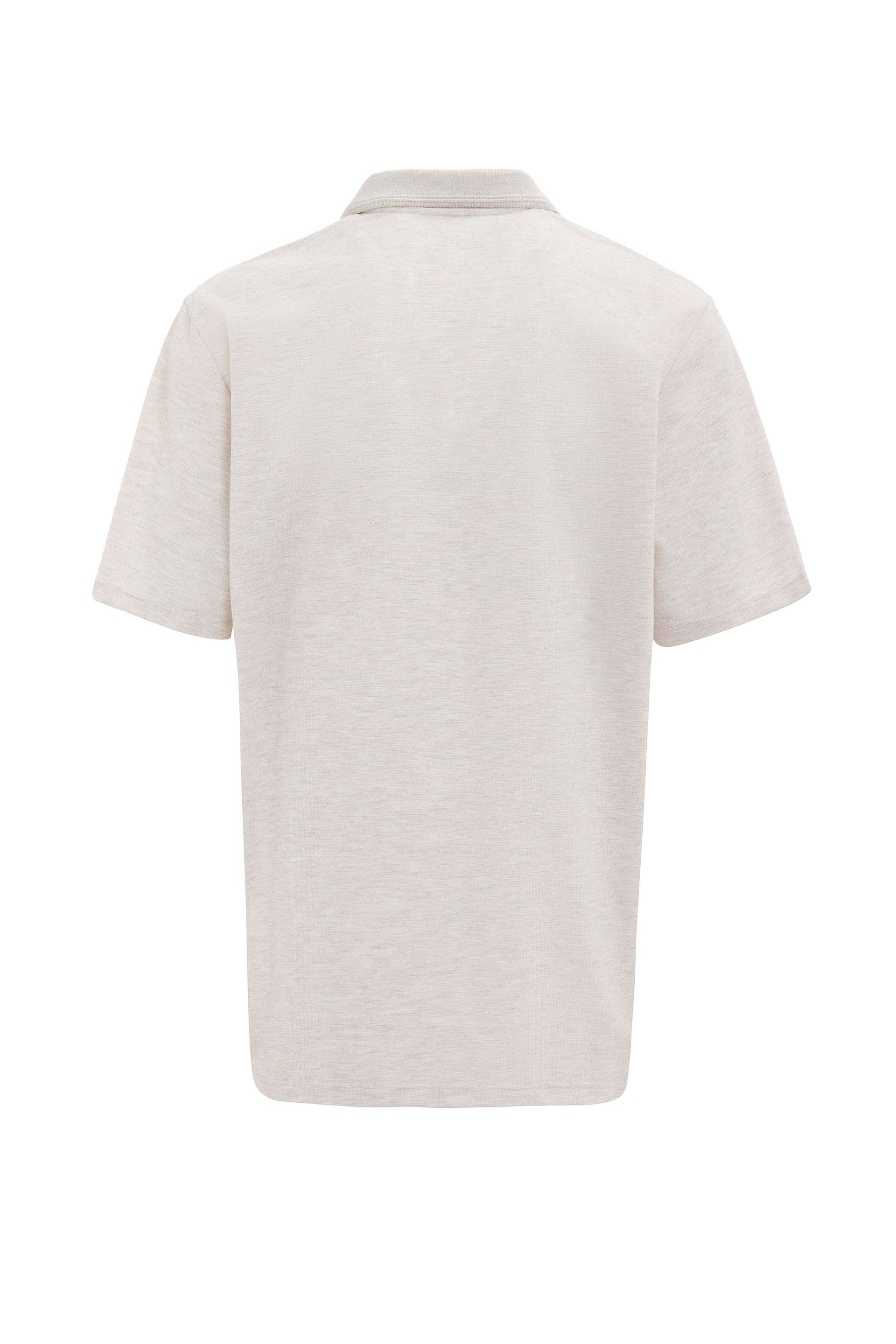 Ekru Regular Armürlü Polo Yaka Tişört