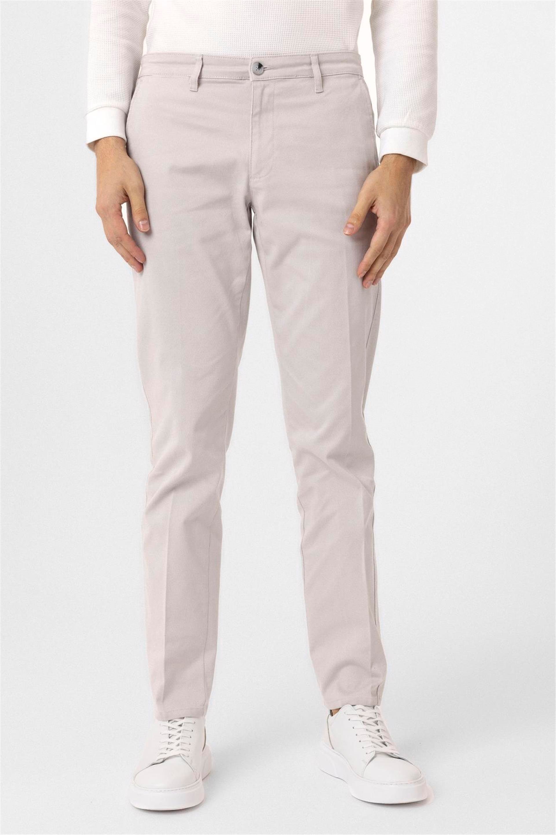 Gri Regular Armürlü Pantolon