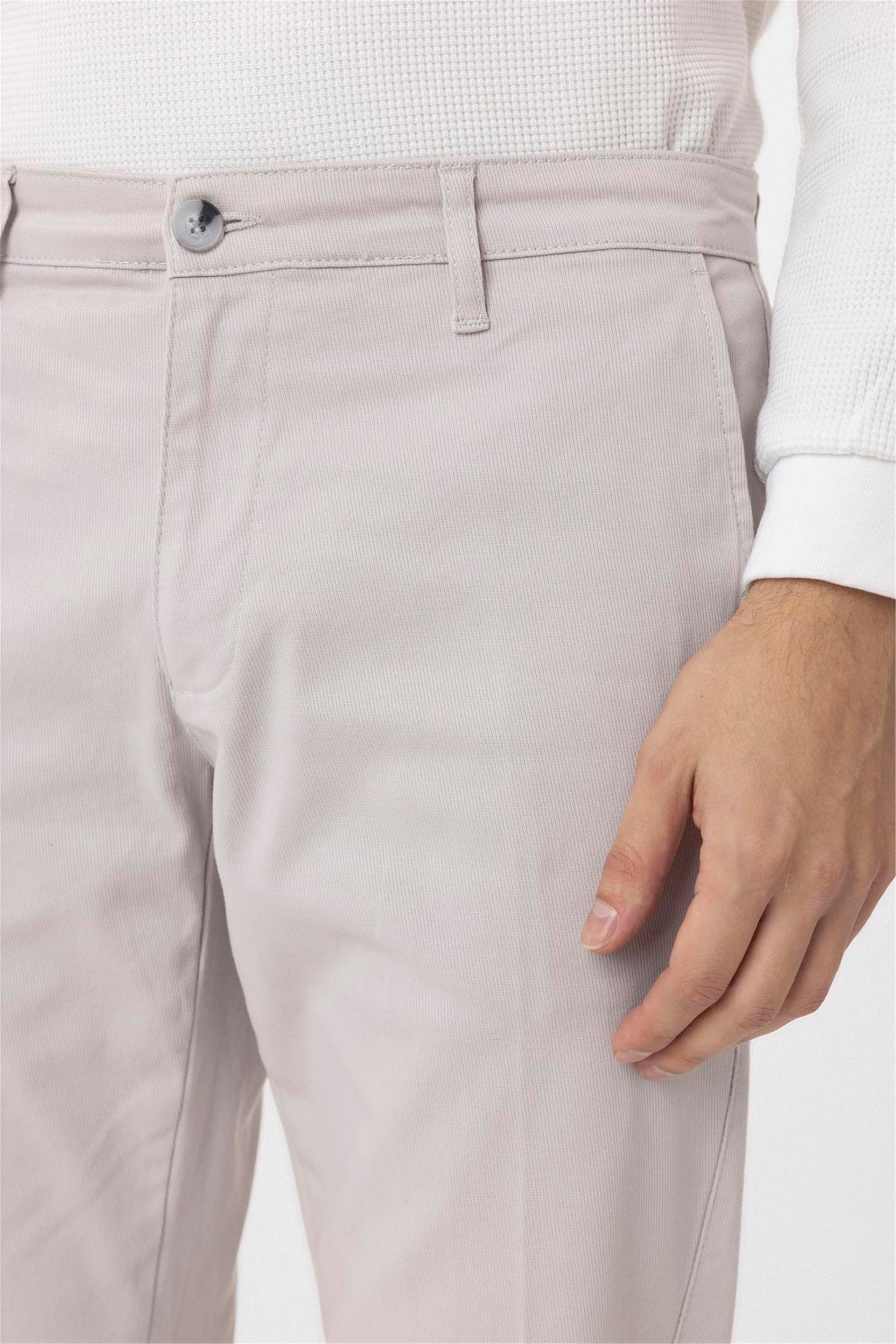 Gri Regular Armürlü Pantolon