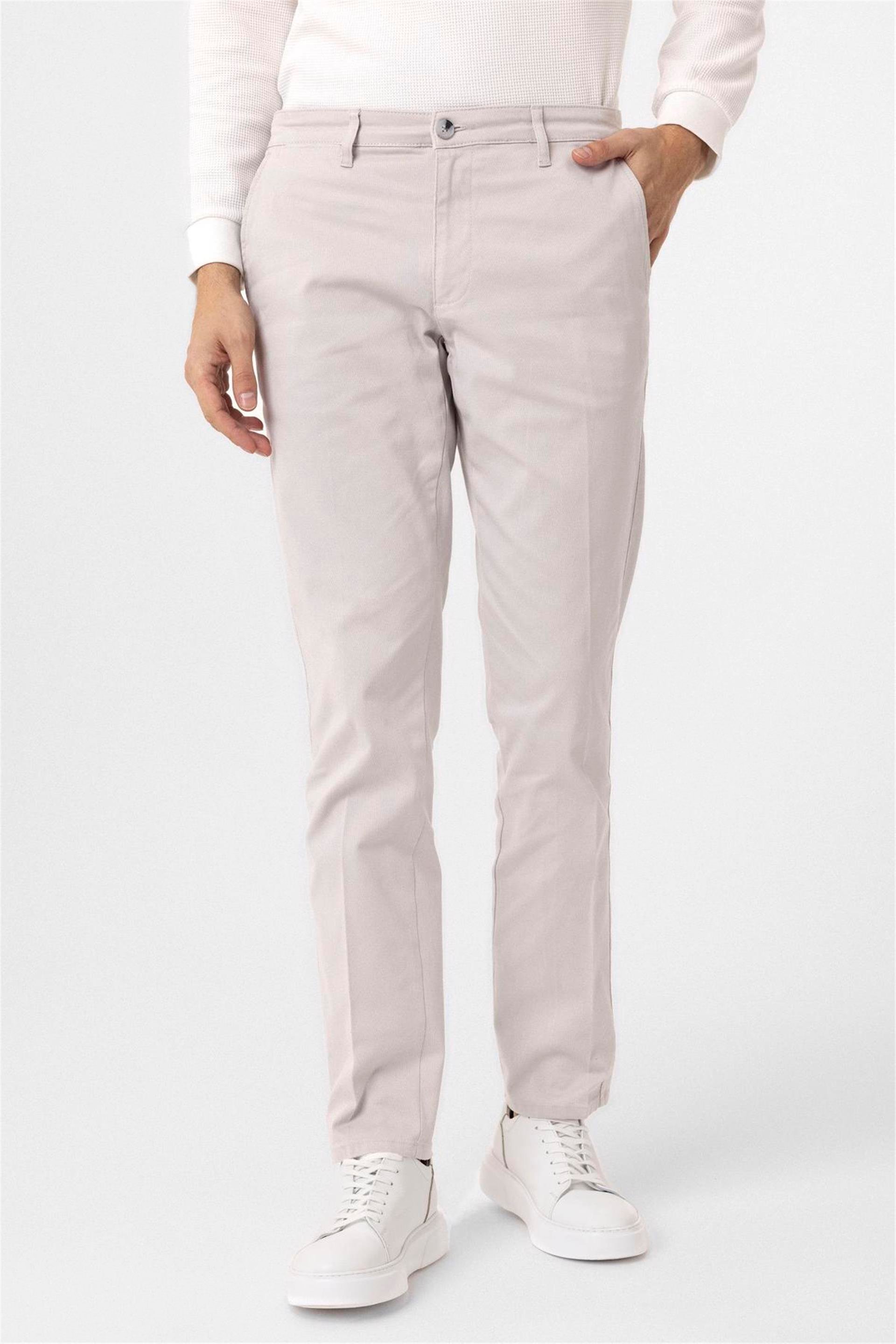 Gri Regular Armürlü Pantolon