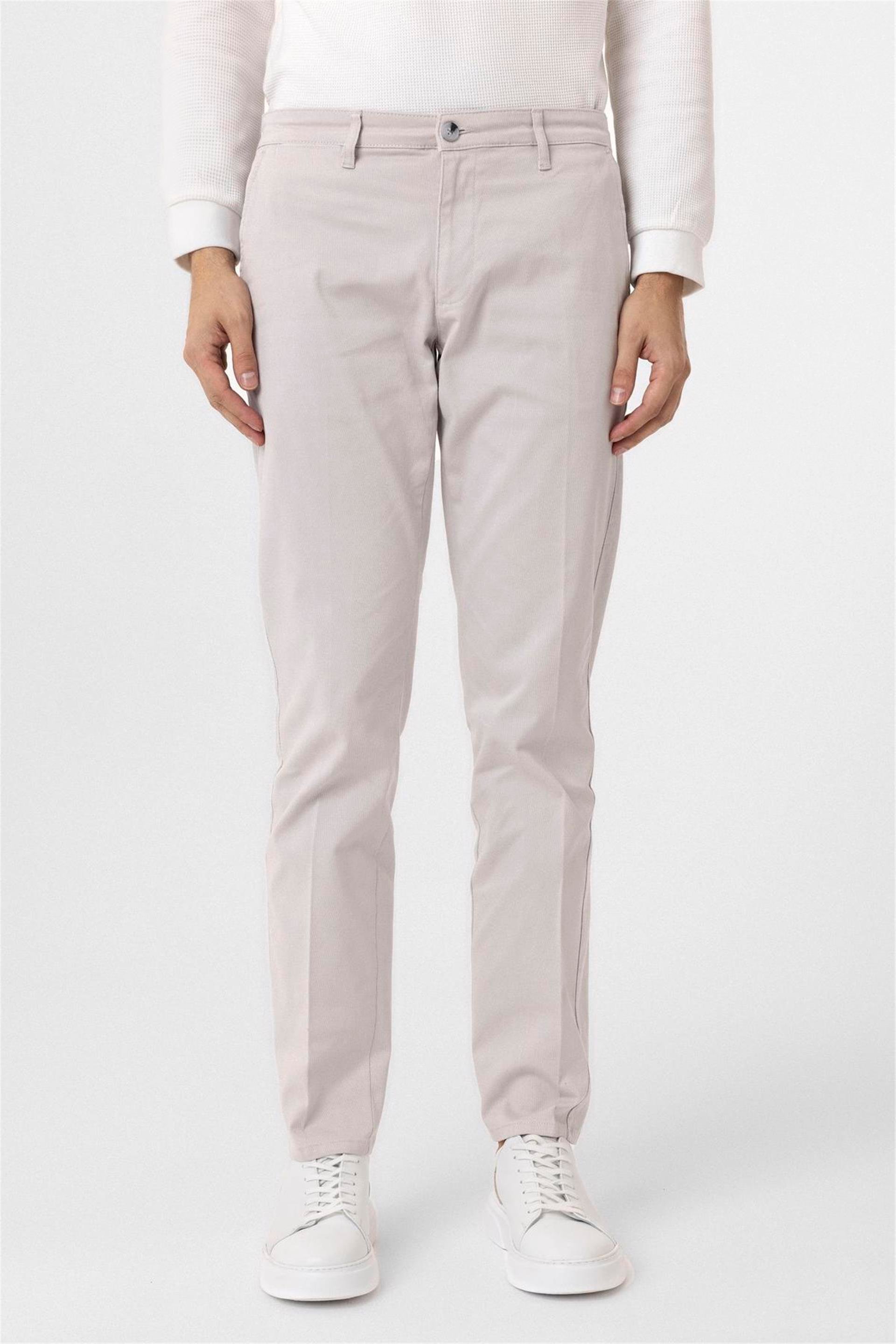 Gri Regular Armürlü Pantolon