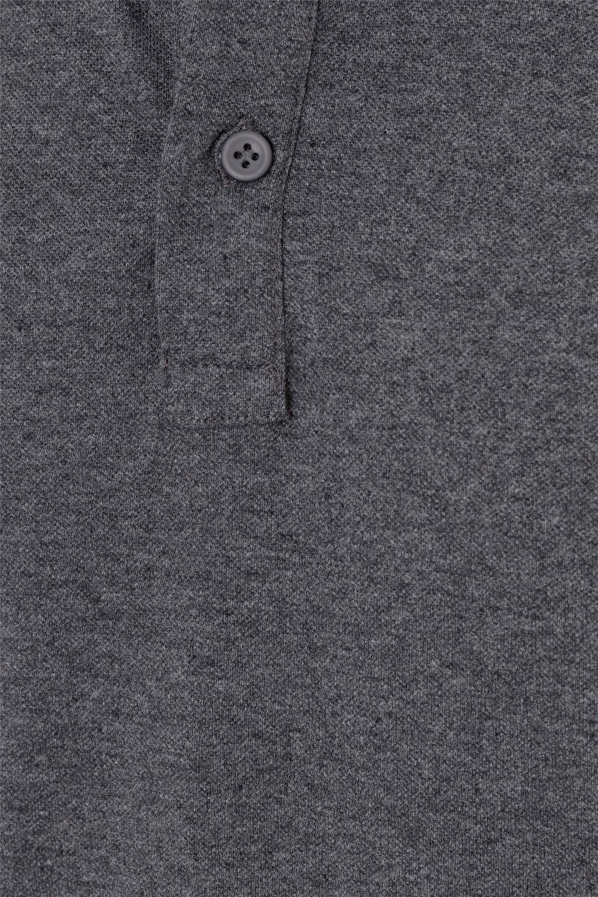 Gri Regular Armürlü Polo Yaka Tişört
