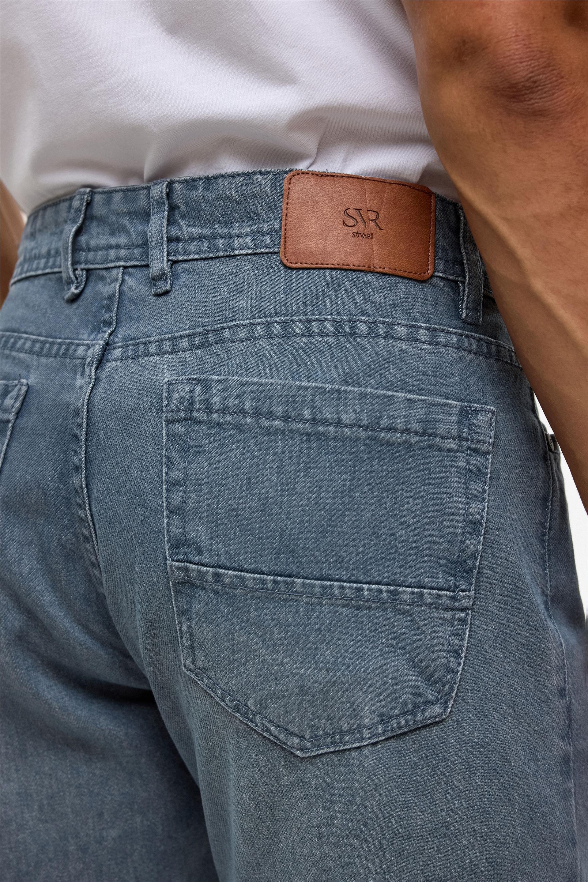 Gri Slim Denim Pantolon