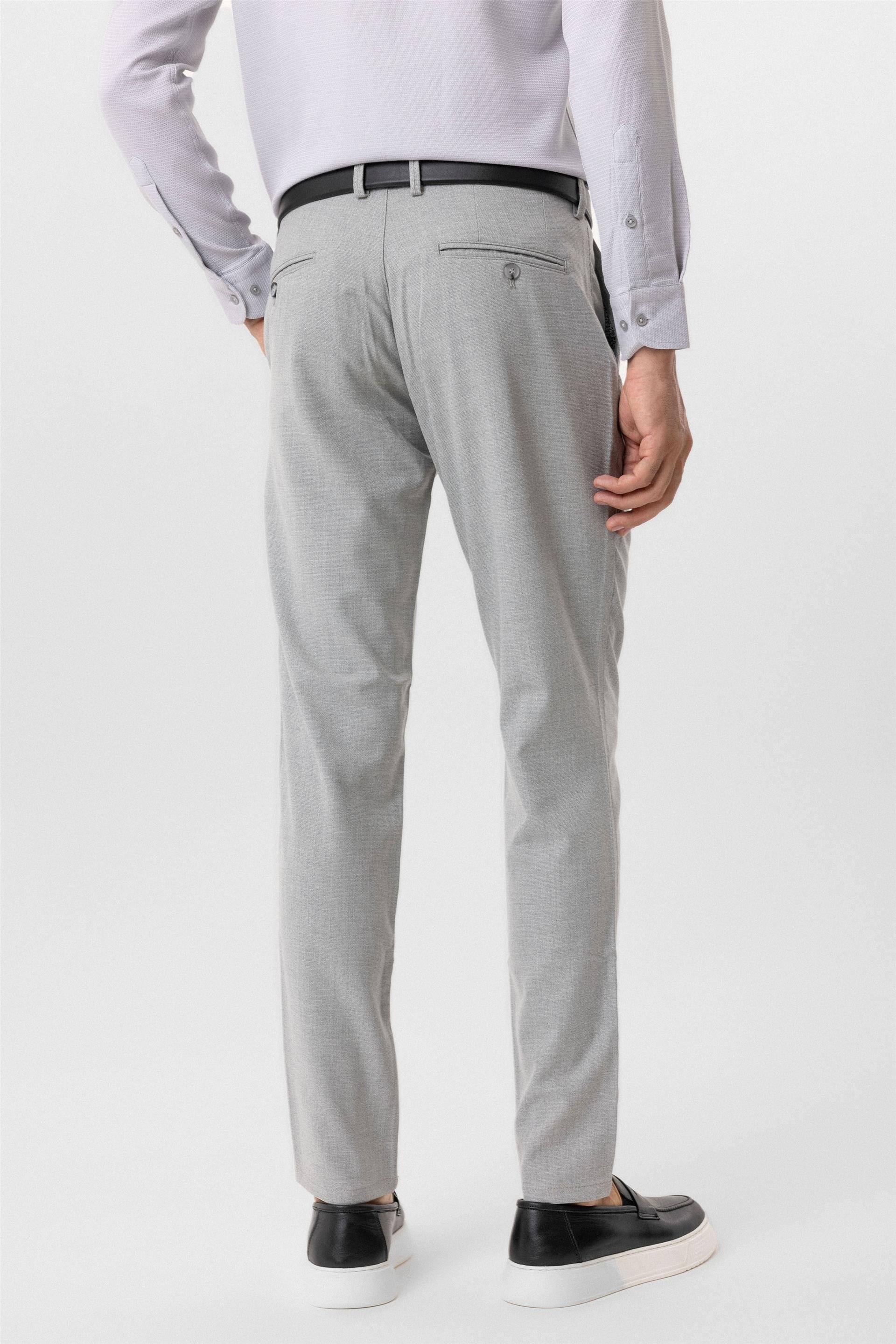 Gri Slim Desenli Pantolon