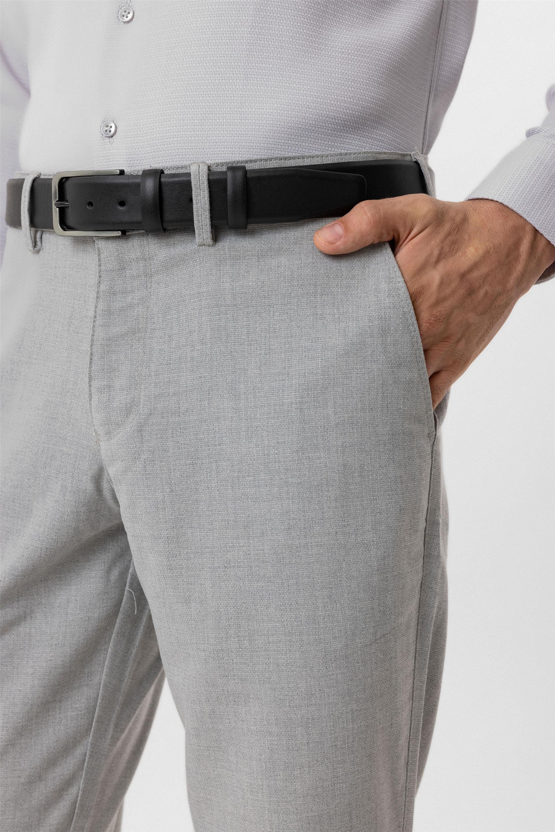 Gri Slim Desenli Pantolon
