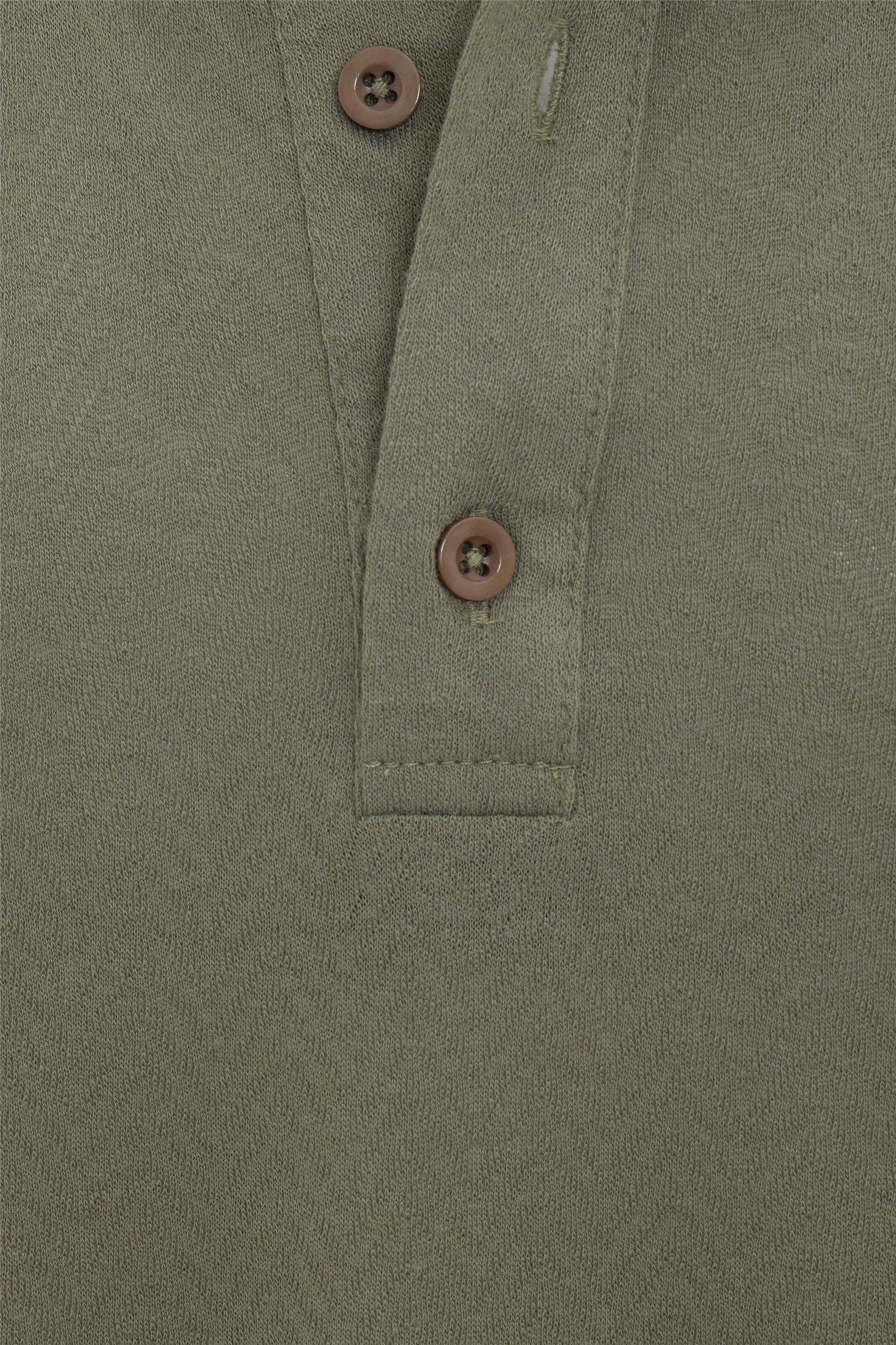 Haki Regular Armürlü Polo Yaka Tişört