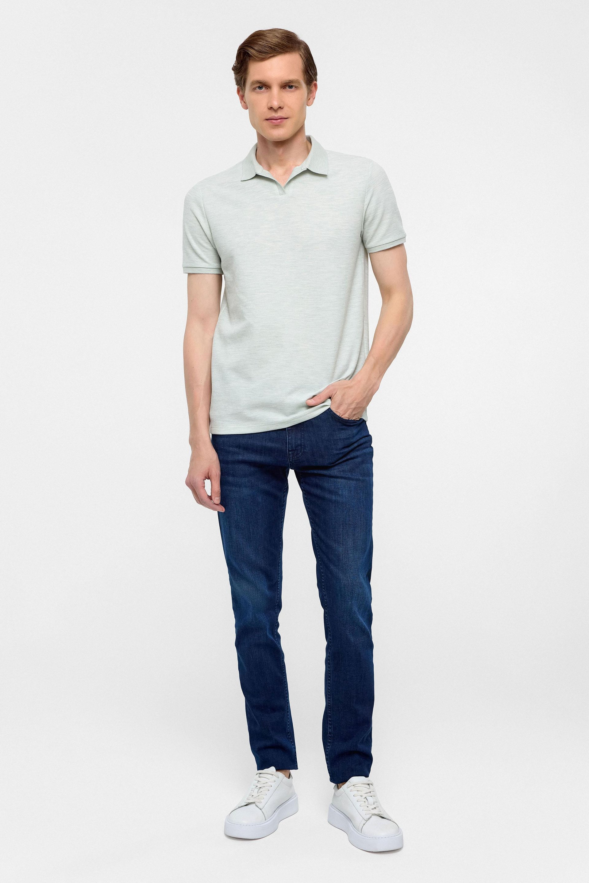 Haki Regular Armürlü Polo Yaka Tişört