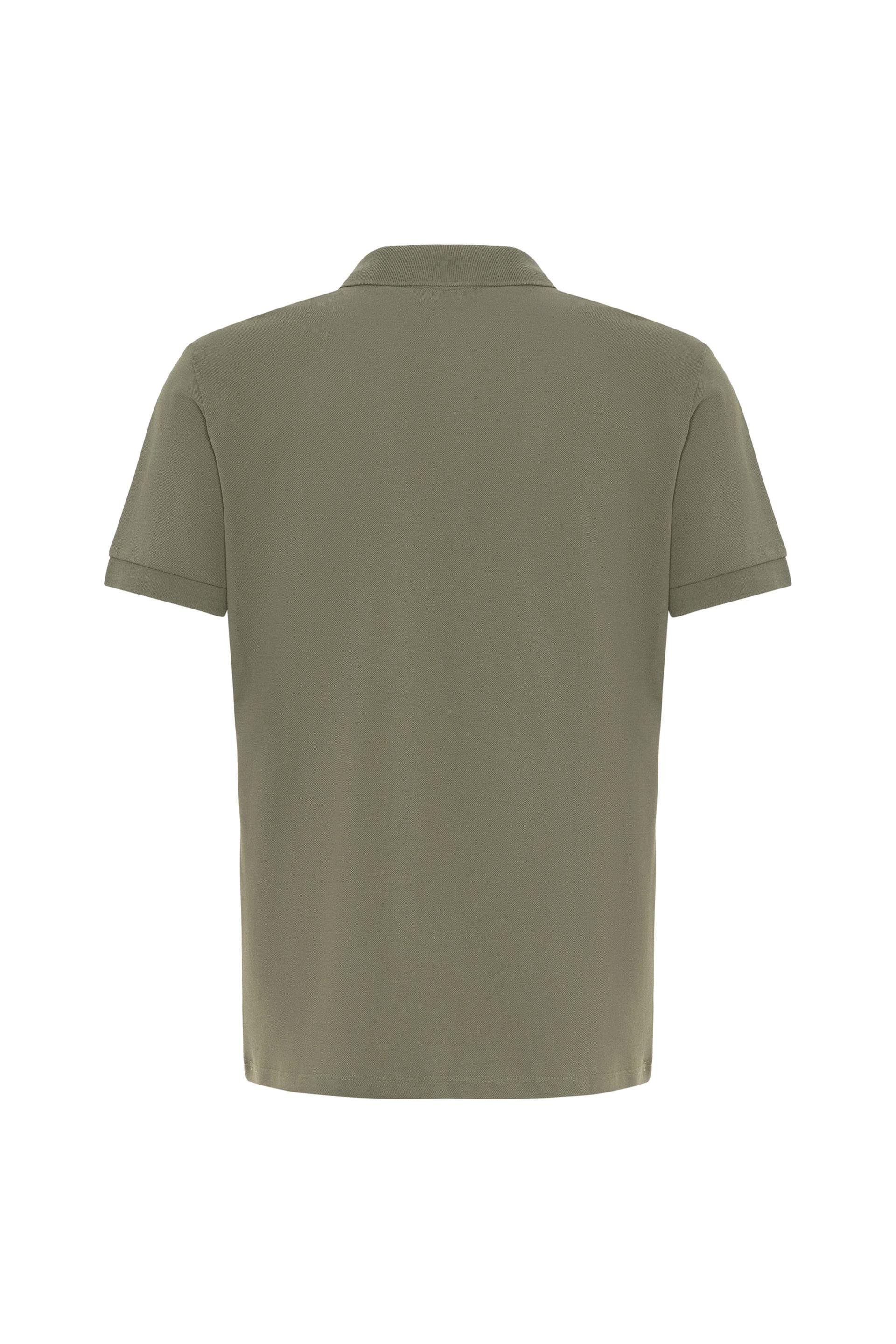 Haki Regular Armürlü Polo Yaka Tişört