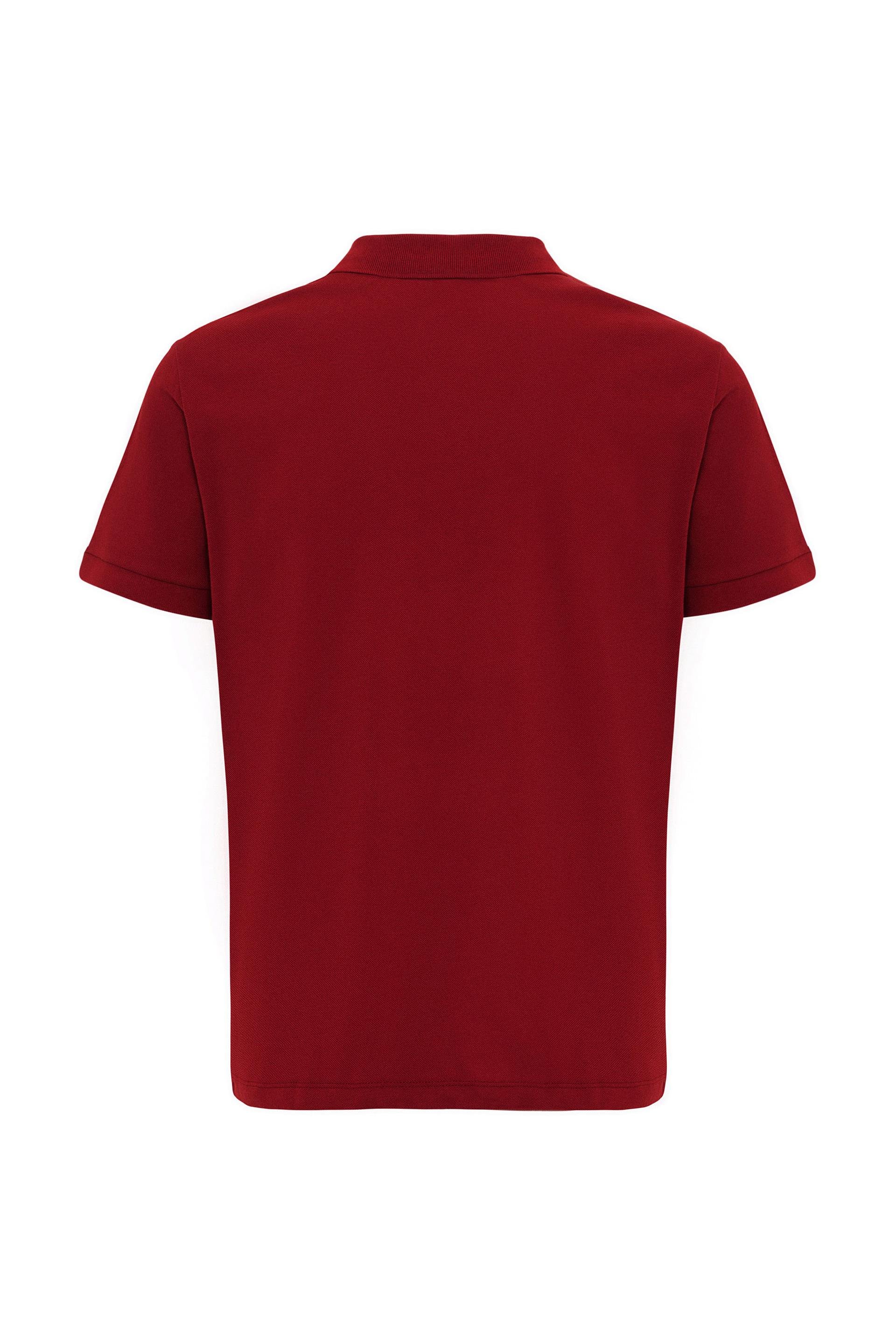 Koyu Bordo Regular Armürlü Polo Yaka Tişört