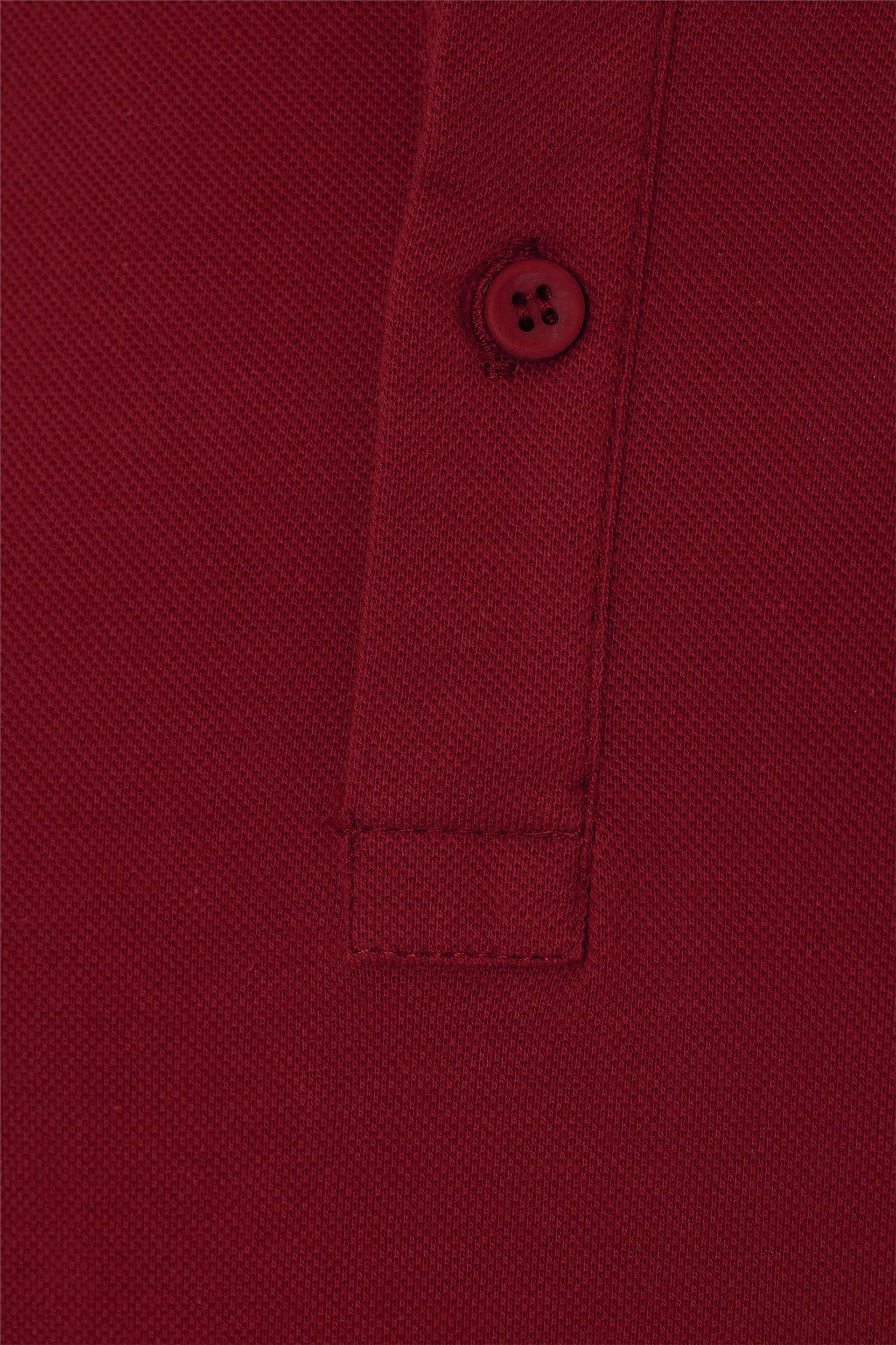 Koyu Bordo Regular Armürlü Polo Yaka Tişört