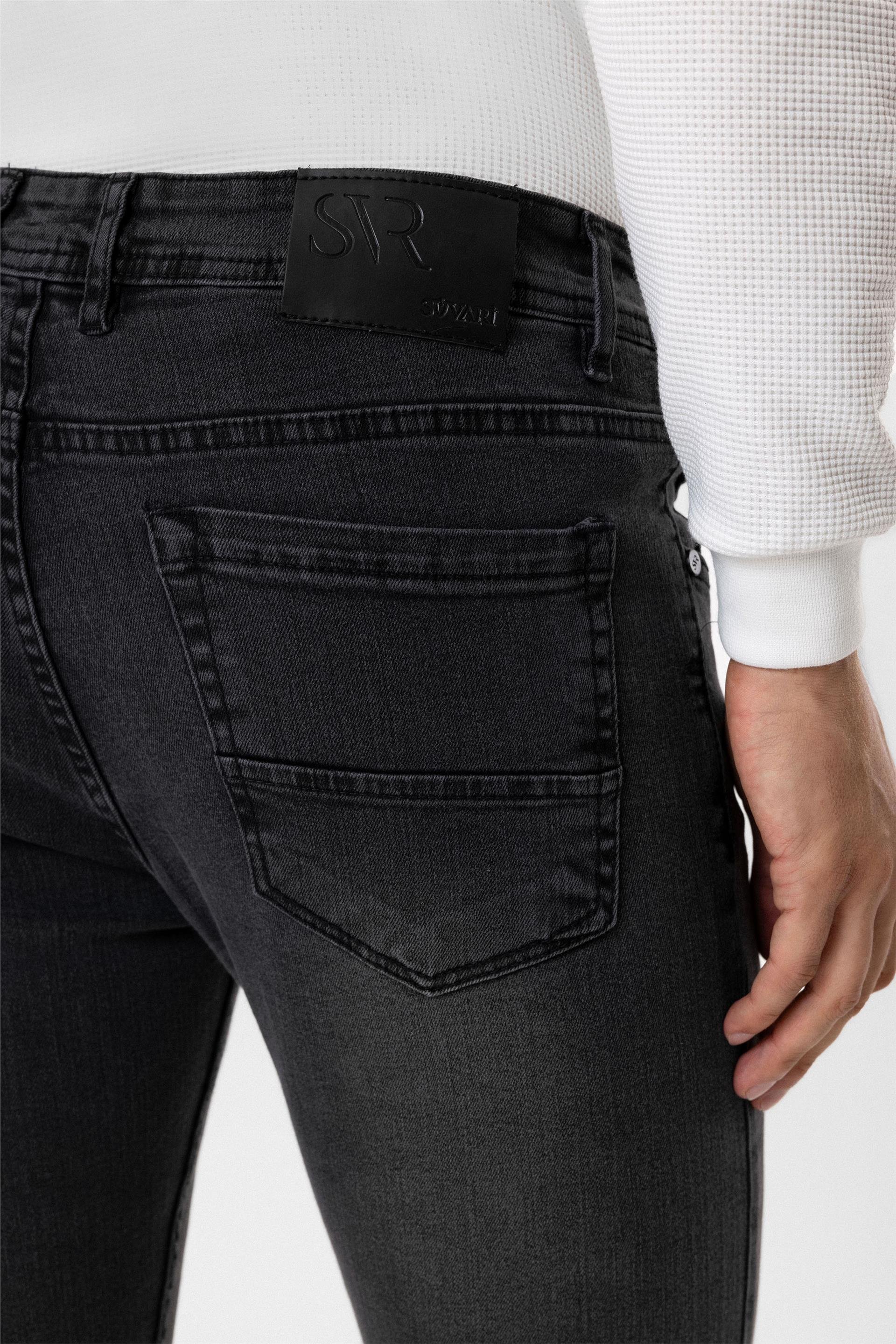 Koyu Gri Süper Slim Düz Pantolon