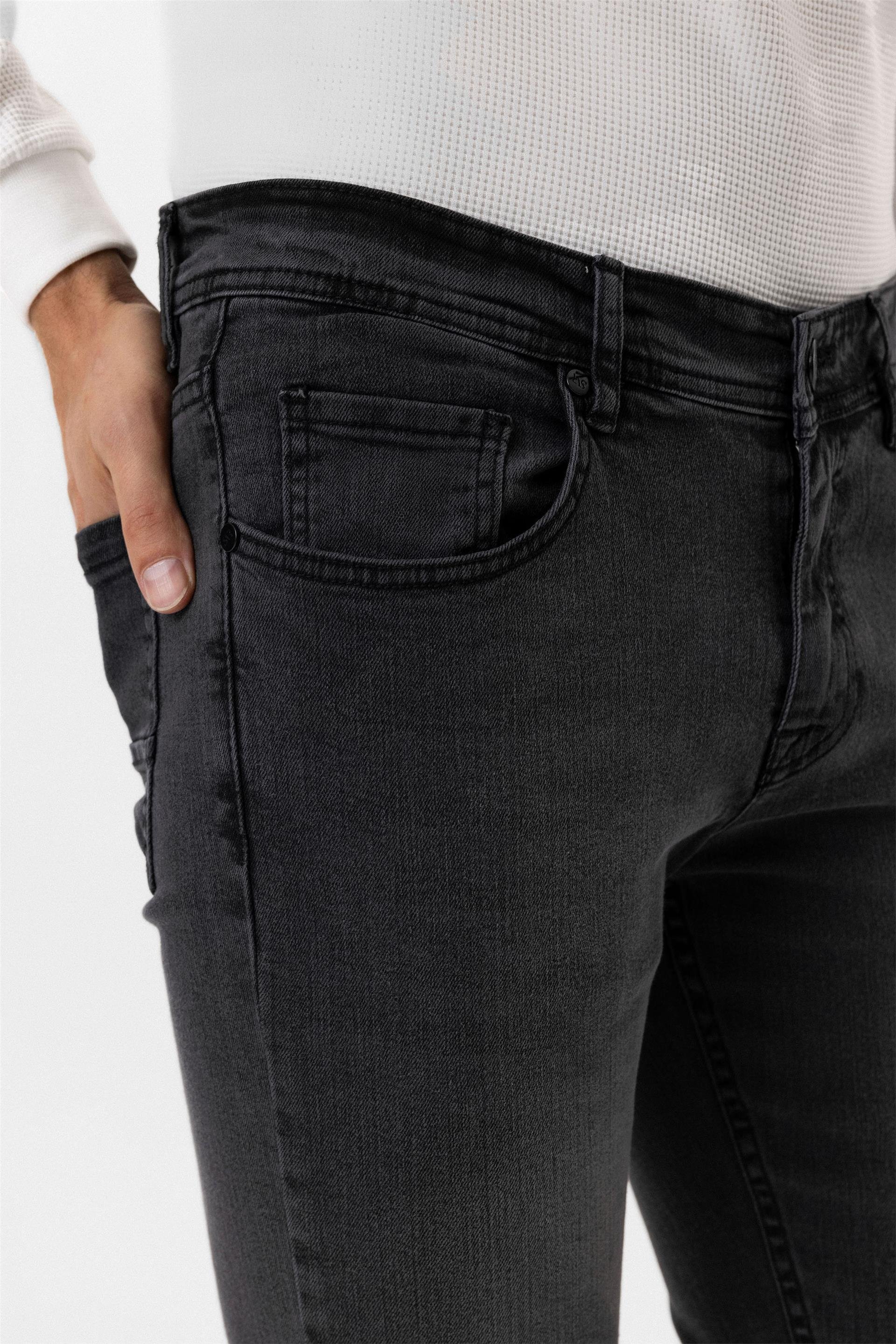 Koyu Gri Süper Slim Düz Pantolon