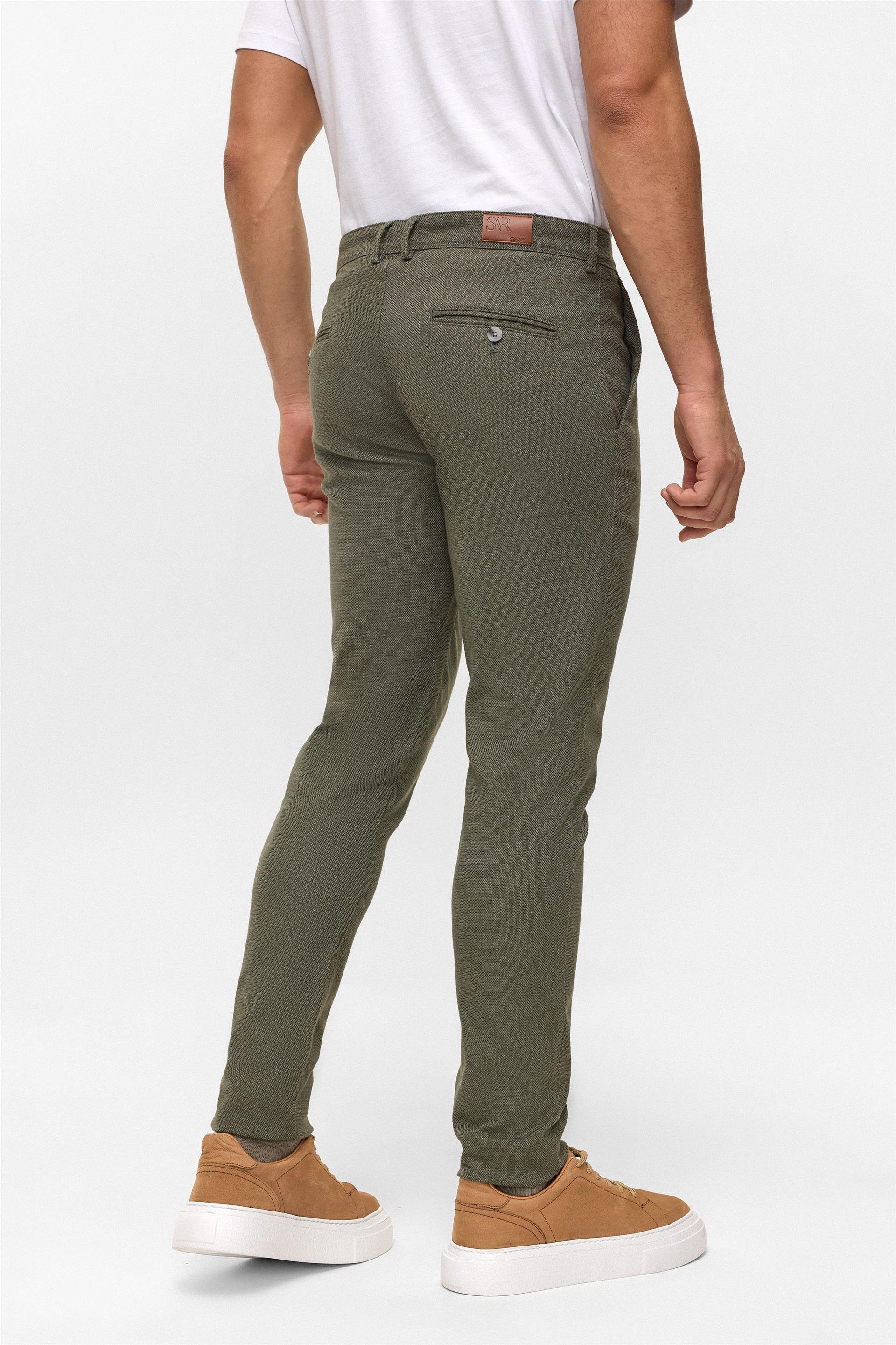 Koyu Haki Slim Armürlü Pantolon