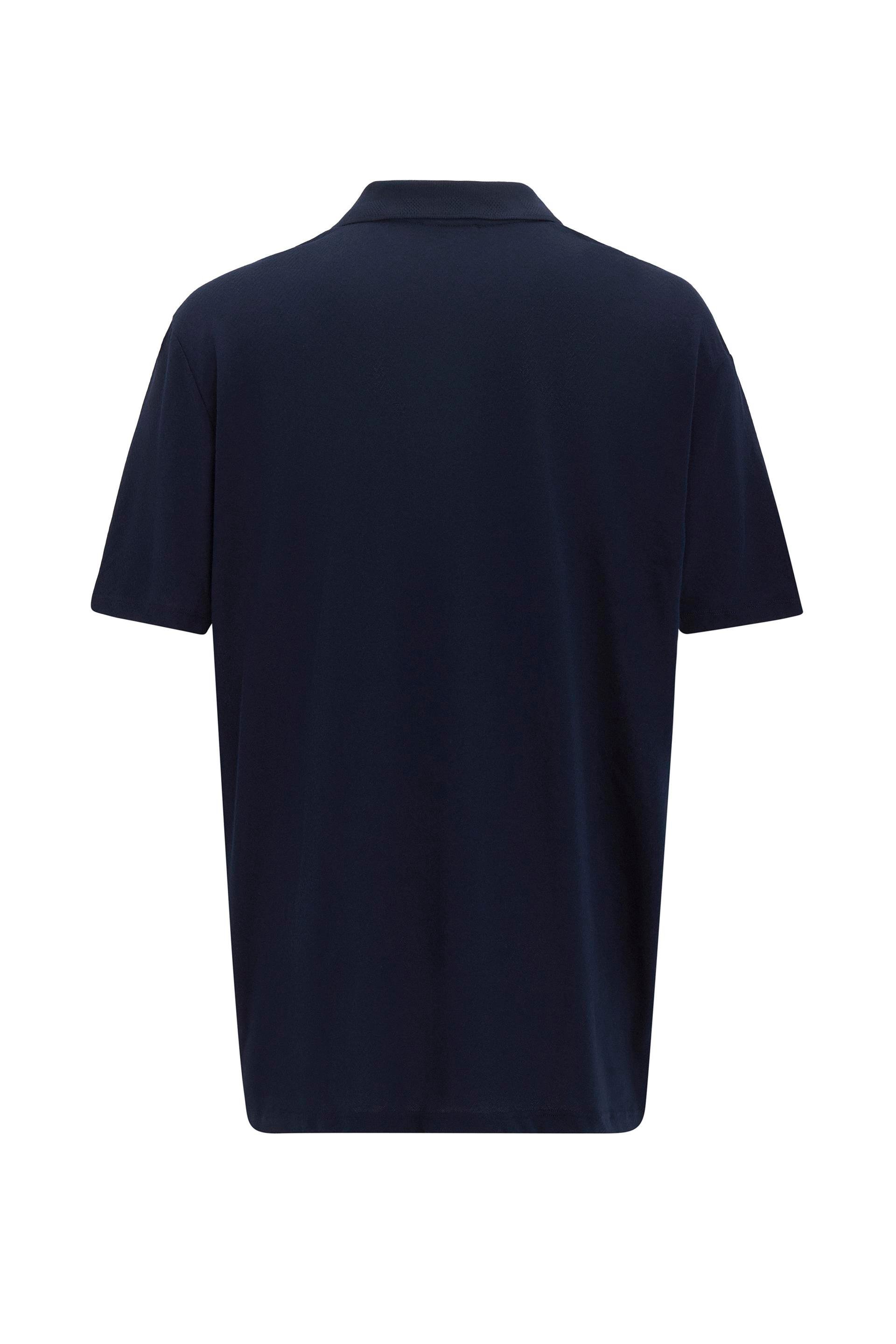 Lacivert Regular Armürlü Polo Yaka Tişört