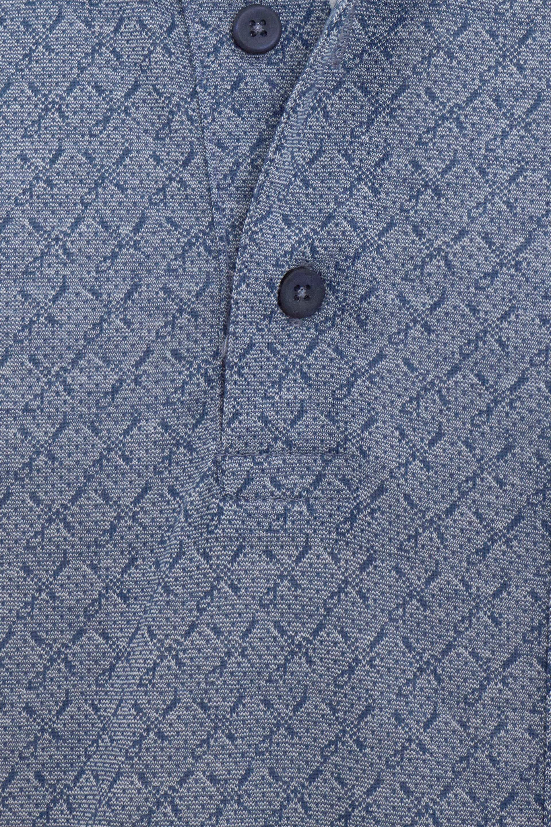 Lacivert Regular Desenli Polo Yaka Tişört