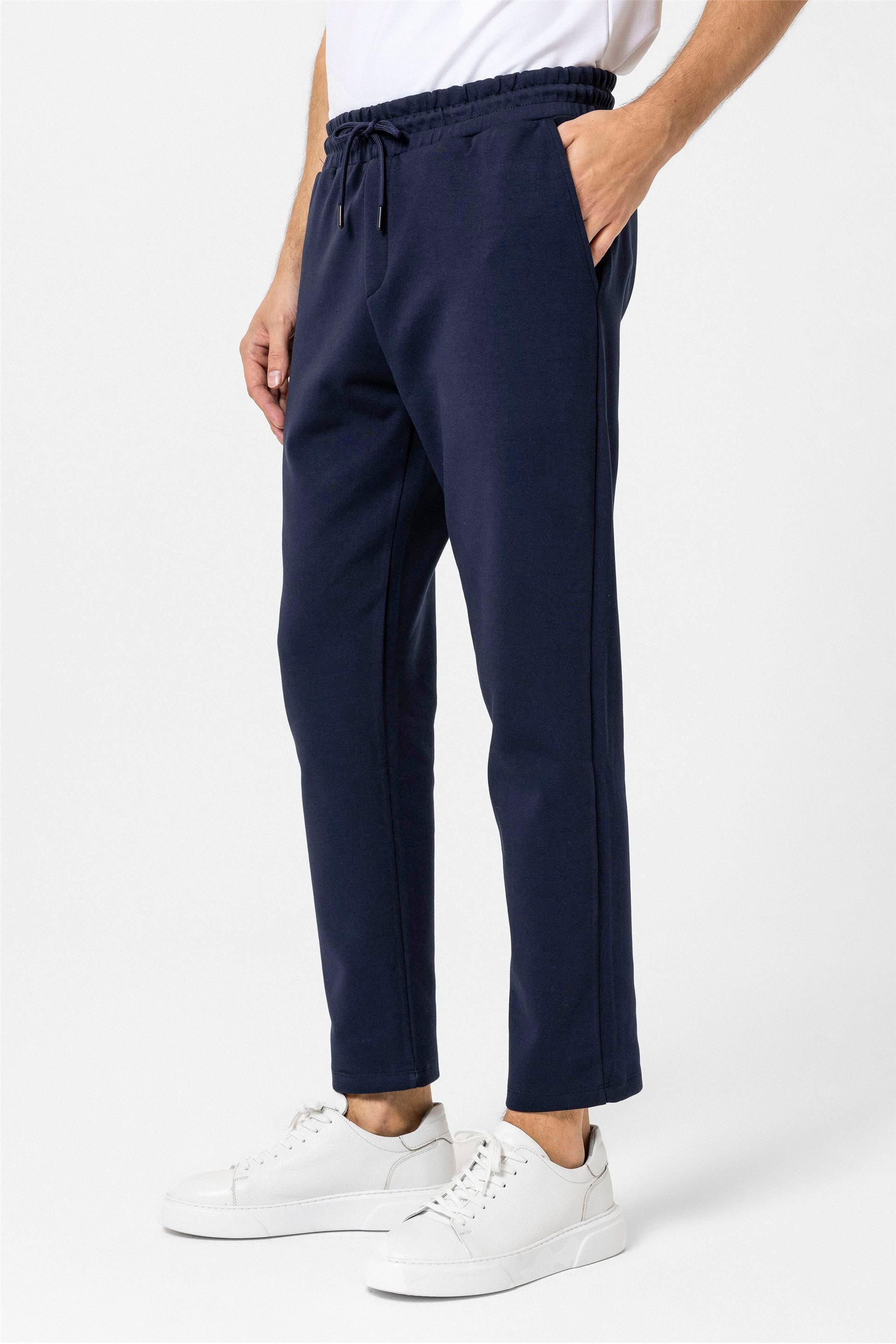 Lacivert Regular Düz Jogger Pantolon