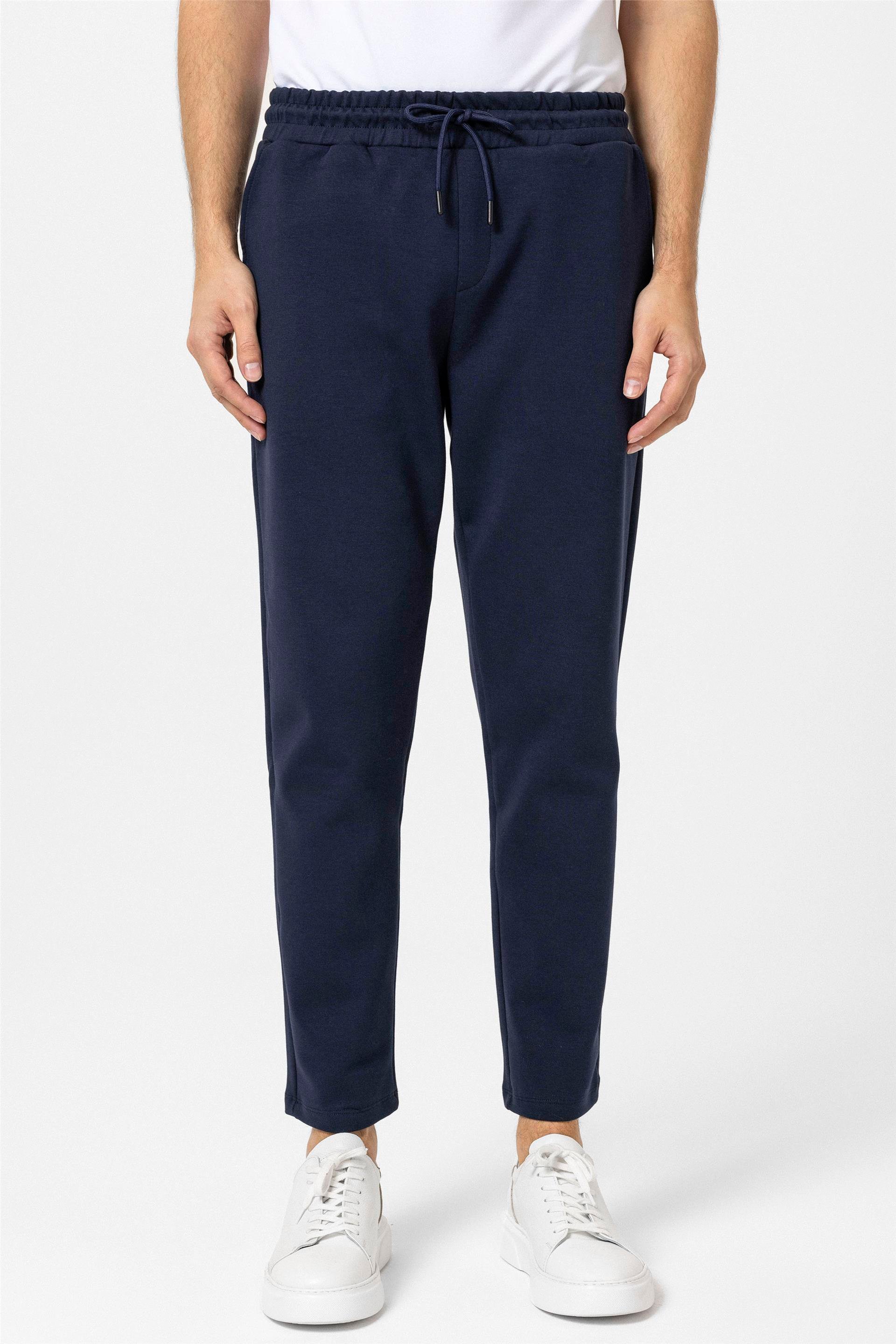 Lacivert Regular Düz Jogger Pantolon