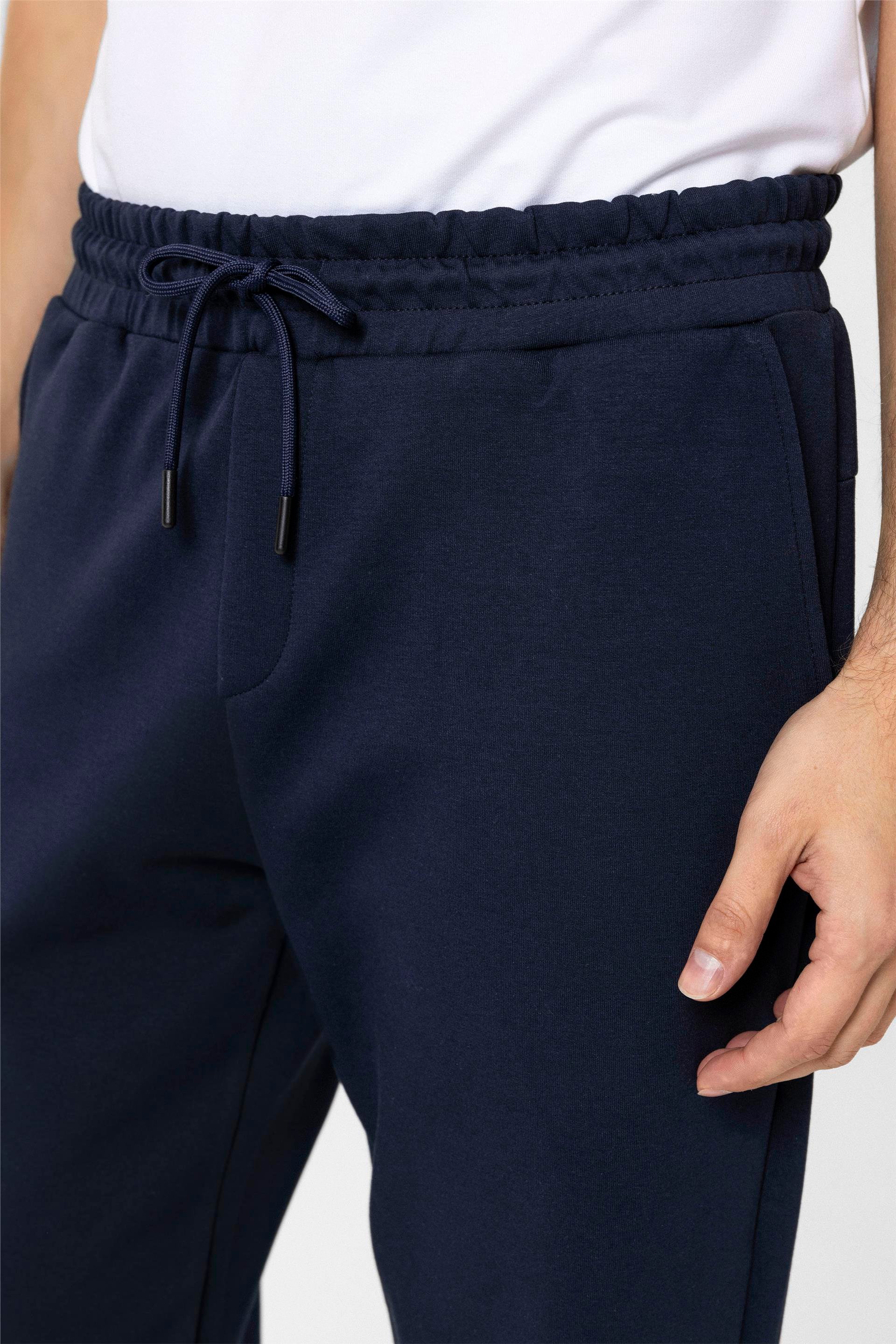 Lacivert Regular Düz Jogger Pantolon