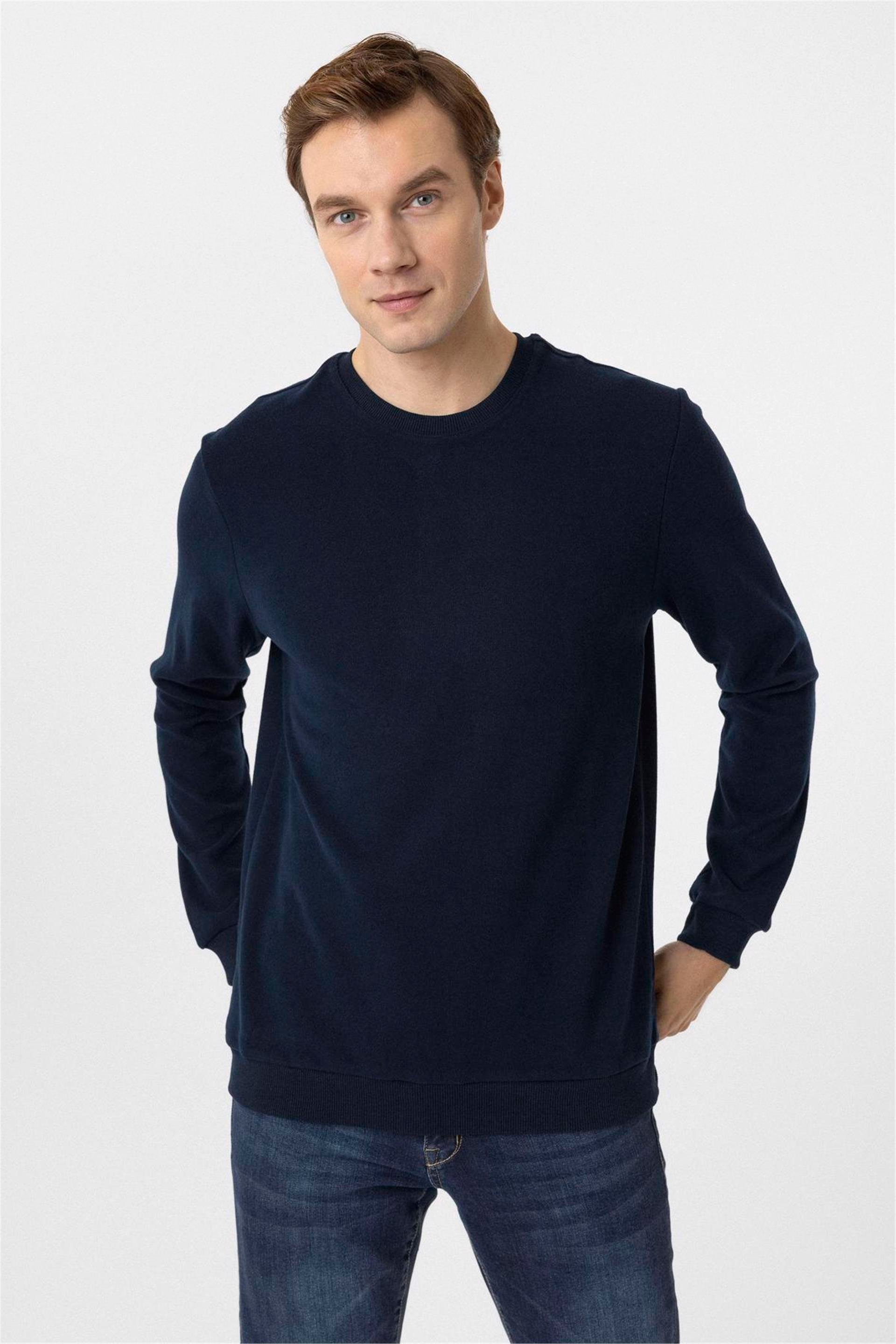 Lacivert Regular Düz O Yaka Triko