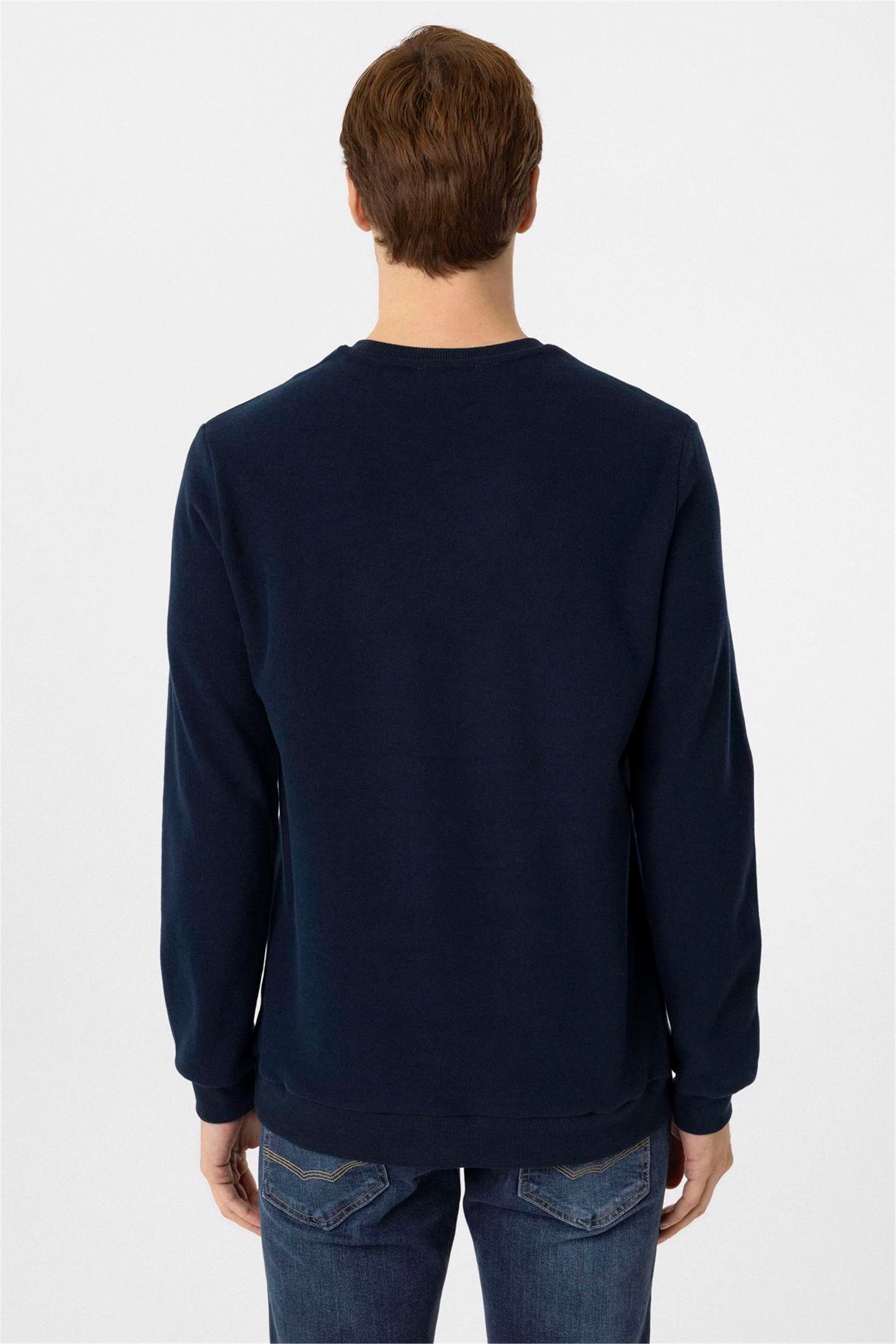 Lacivert Regular Düz O Yaka Triko