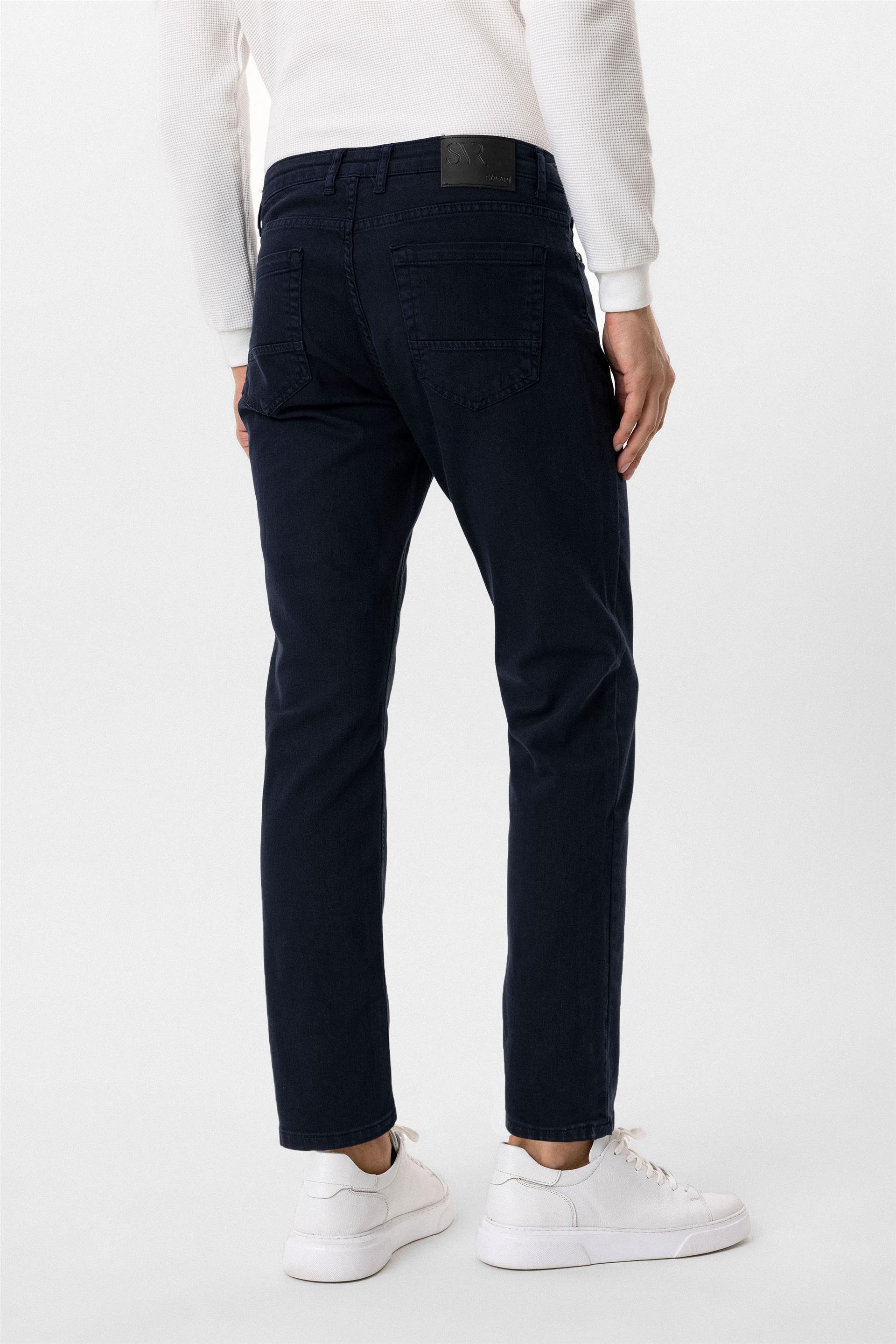 Lacivert Regular Düz Pantolon