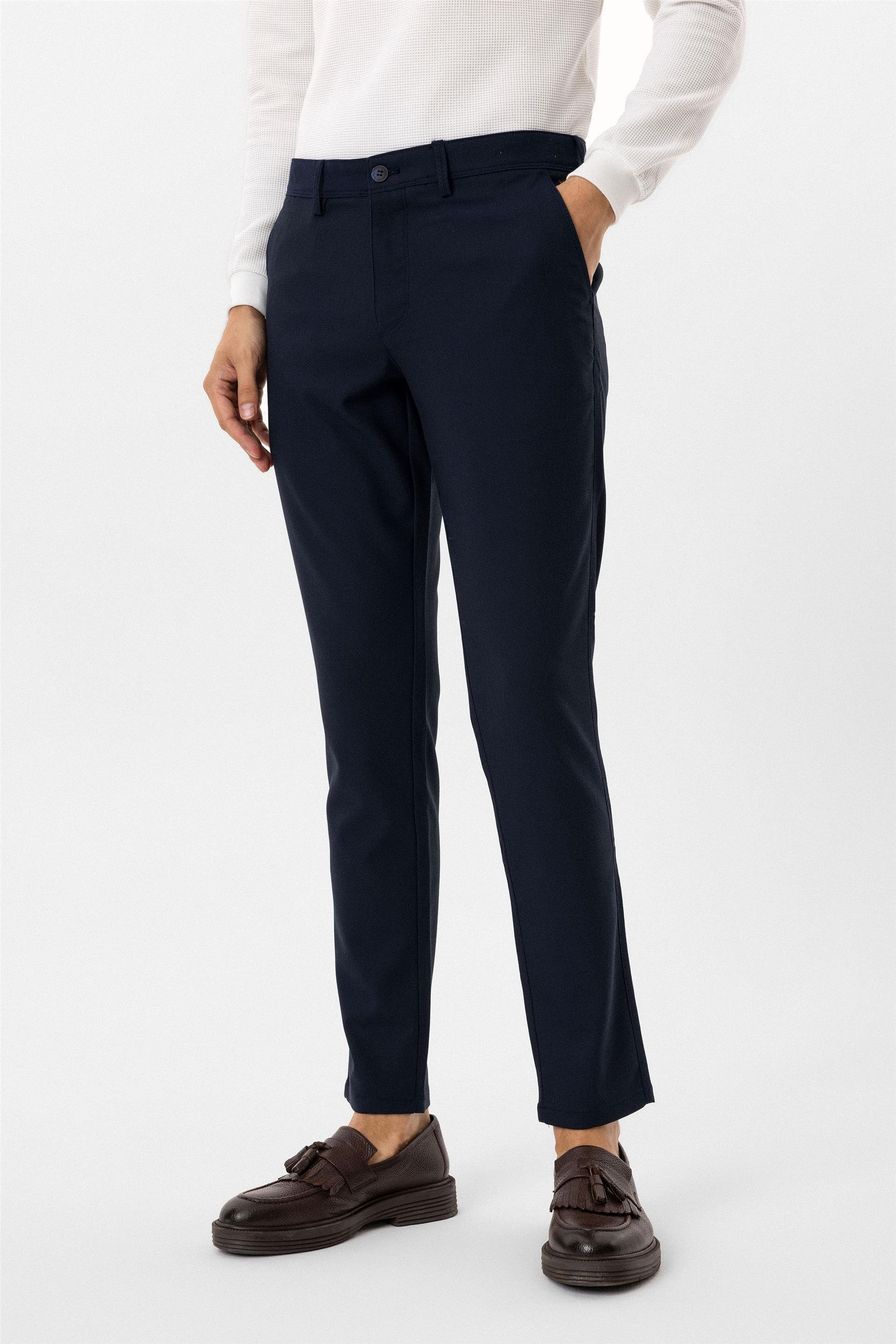 Lacivert Slim Desenli Pantolon