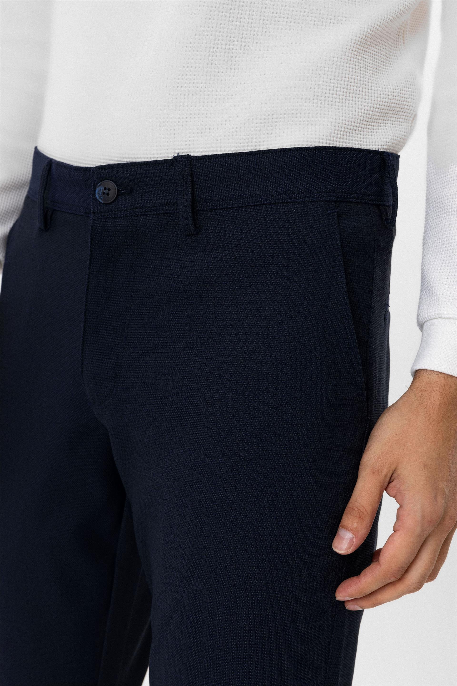 Lacivert Slim Desenli Pantolon