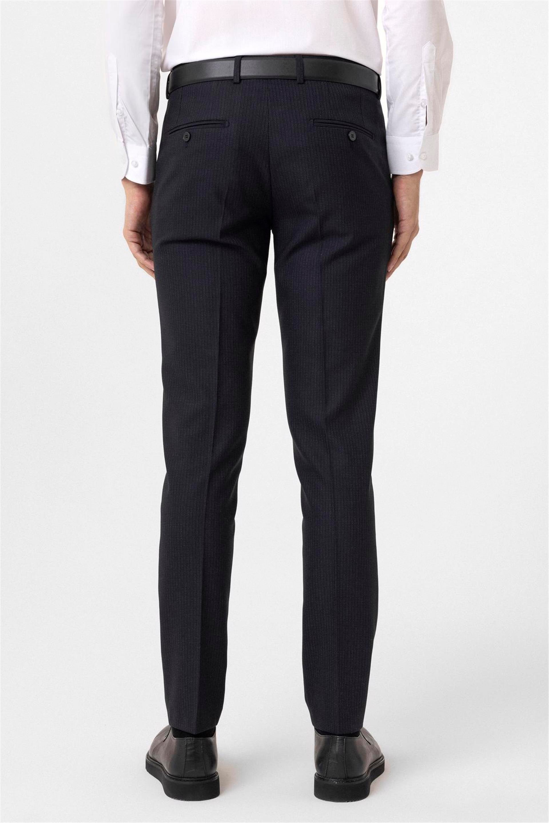 Lacivert Slim Desenli Pantolon