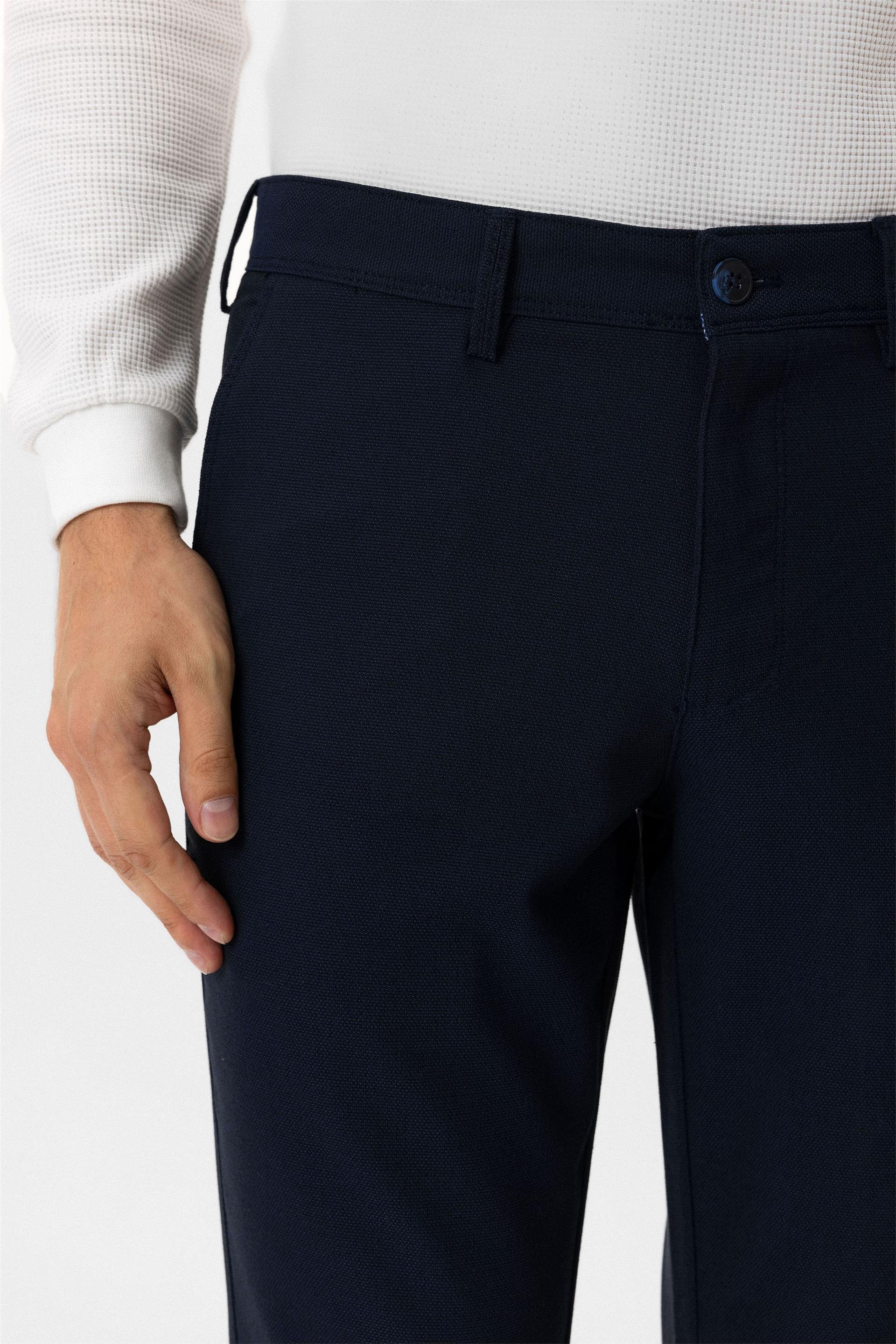 Lacivert Slim Desenli Pantolon