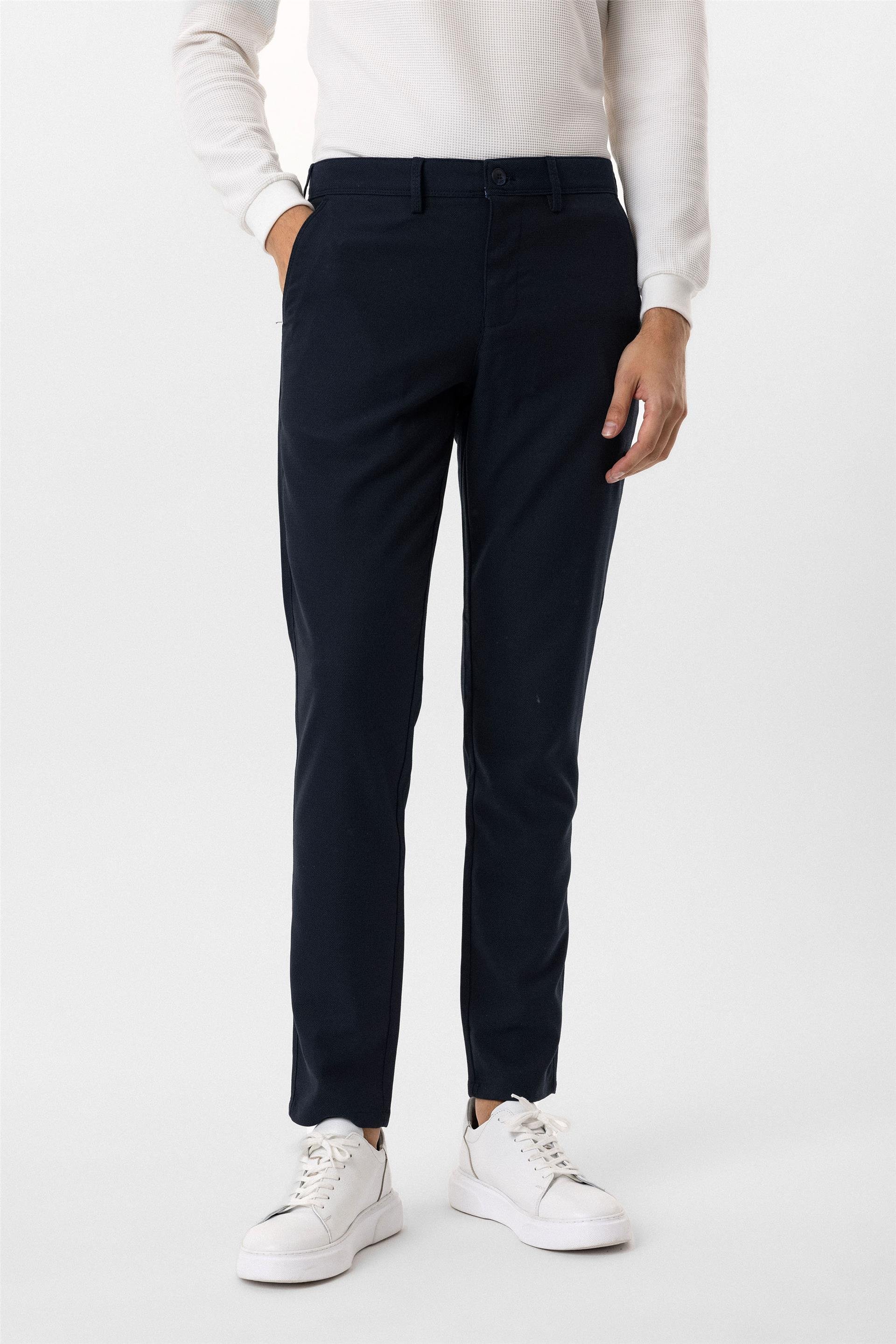Lacivert Slim Desenli Pantolon