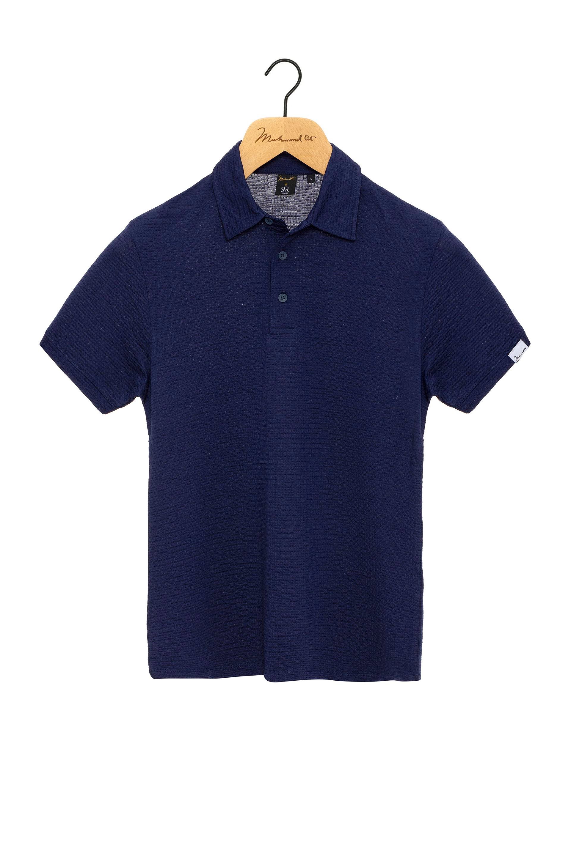Lacivert Slim Desenli Polo Yaka Tişört