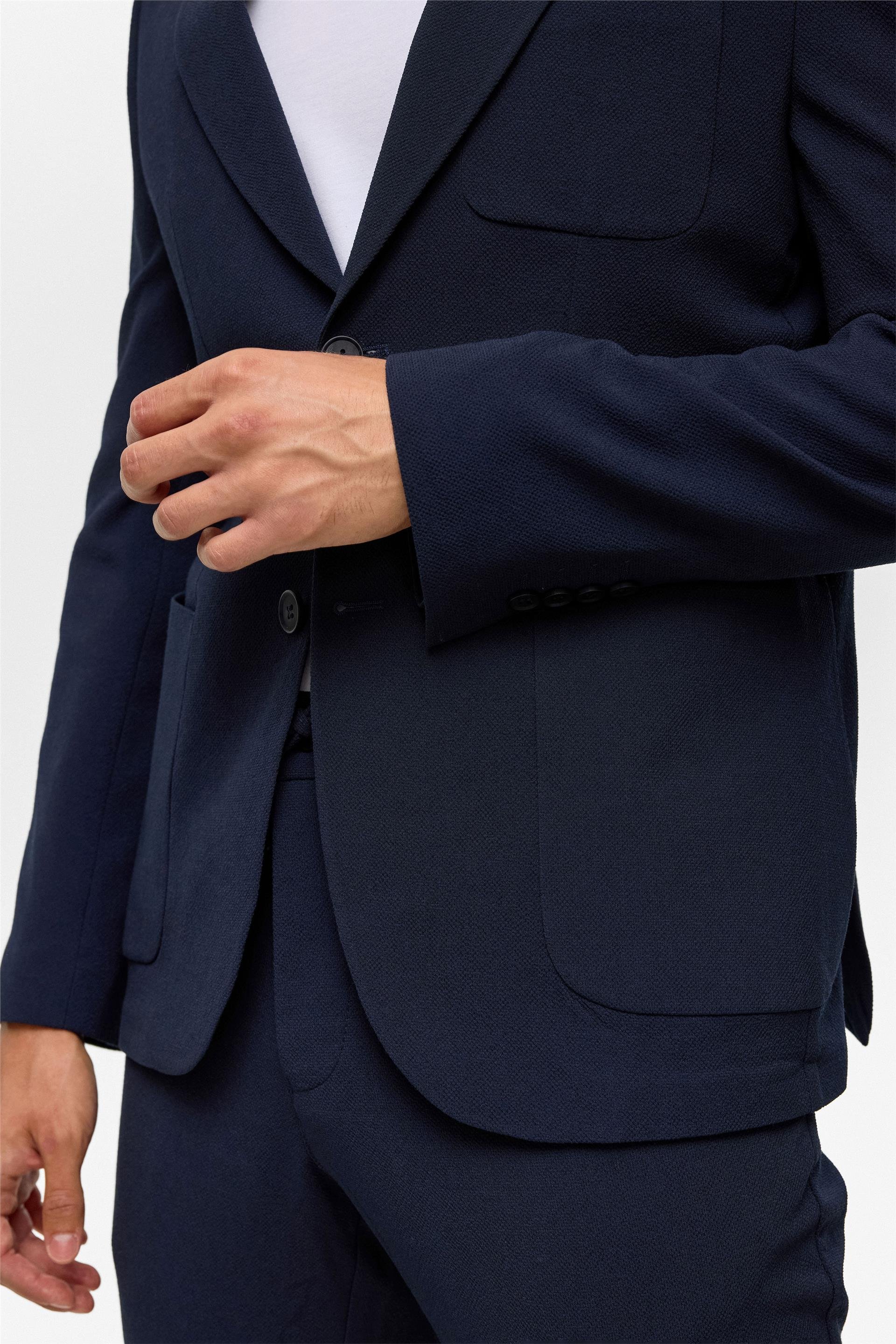 Lacivert Slim Desenli Sivri Yaka 6 Drop Jogger Pantolon