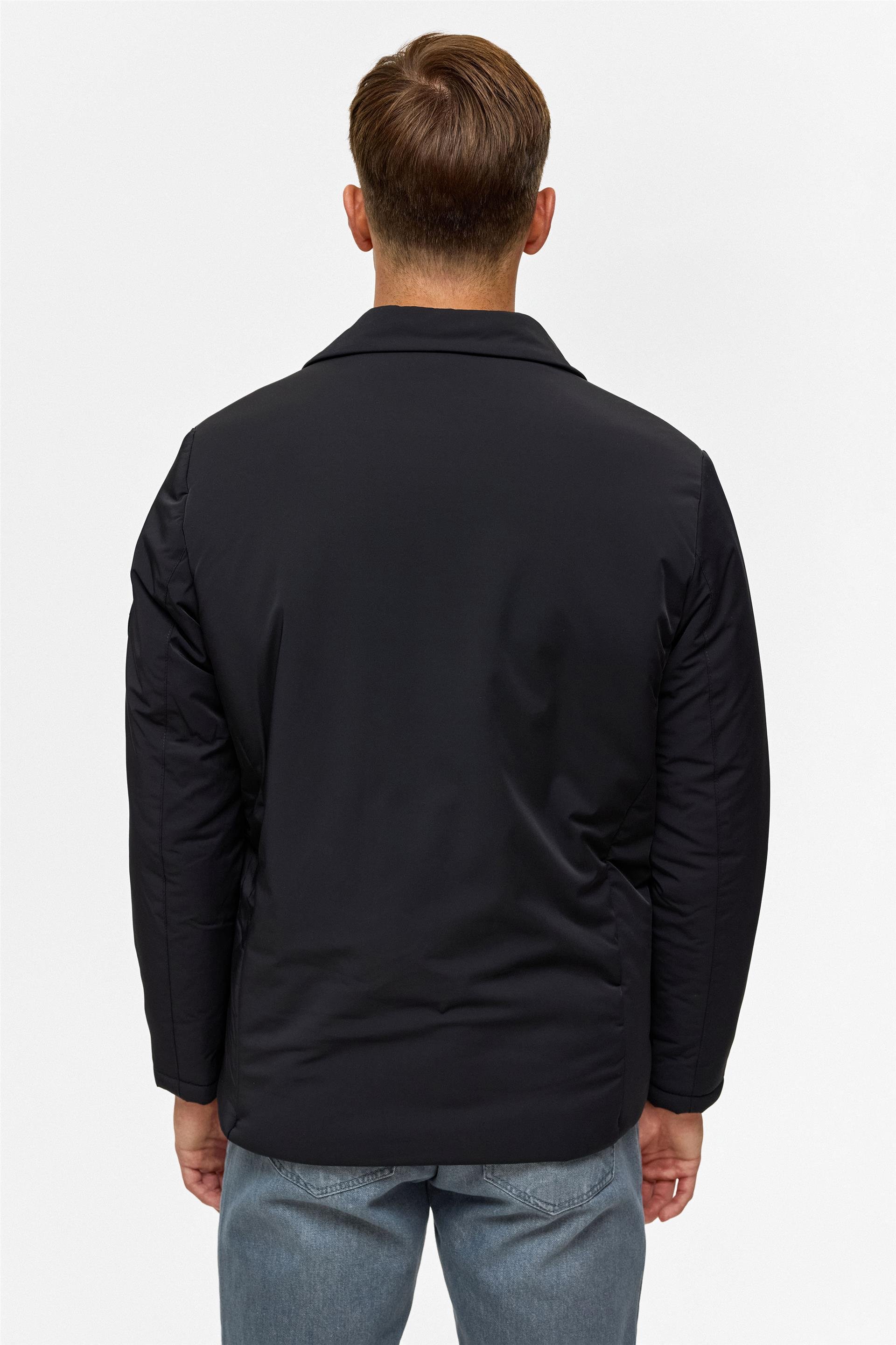 Lacivert Slim Düz Mont