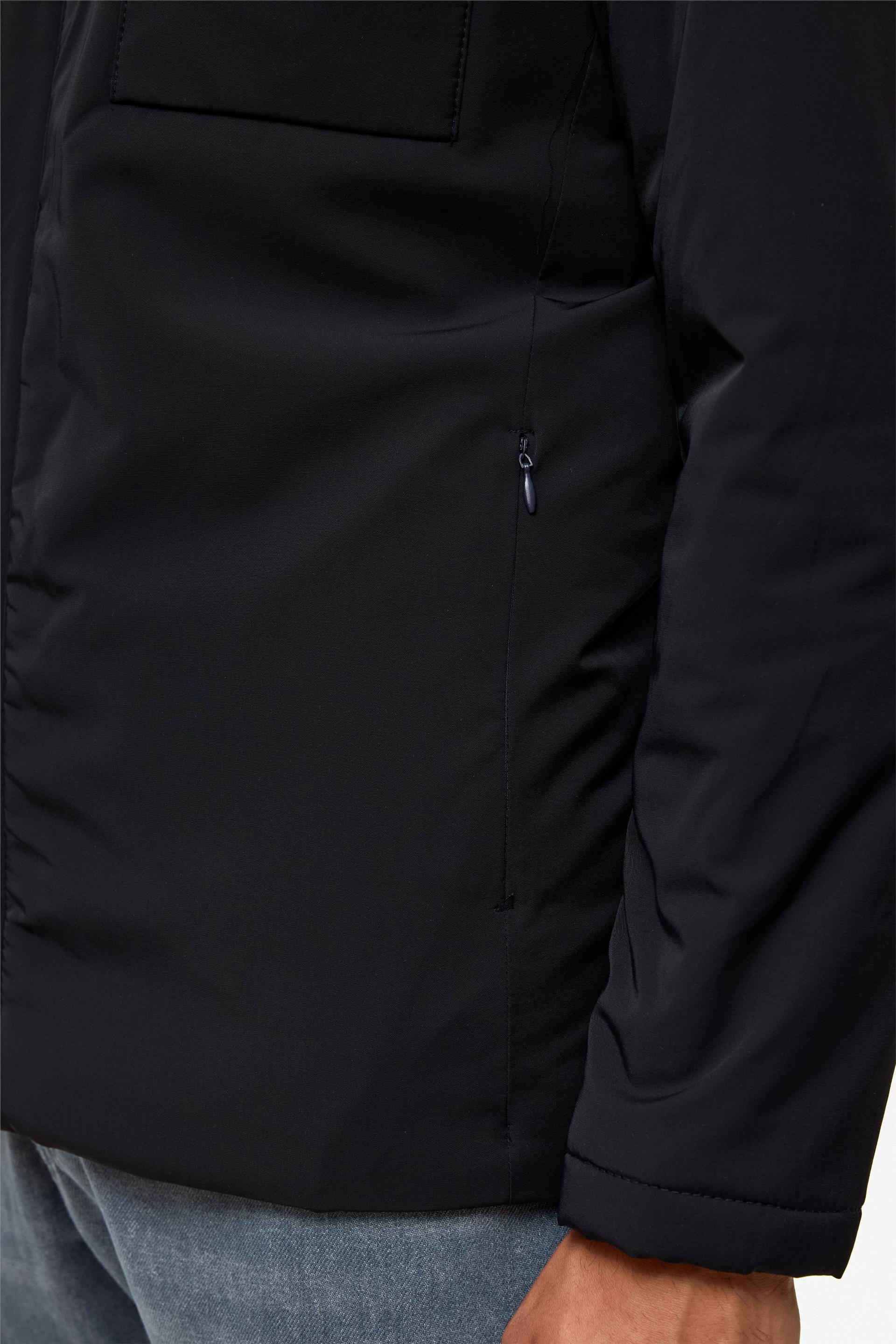 Lacivert Slim Düz Mont