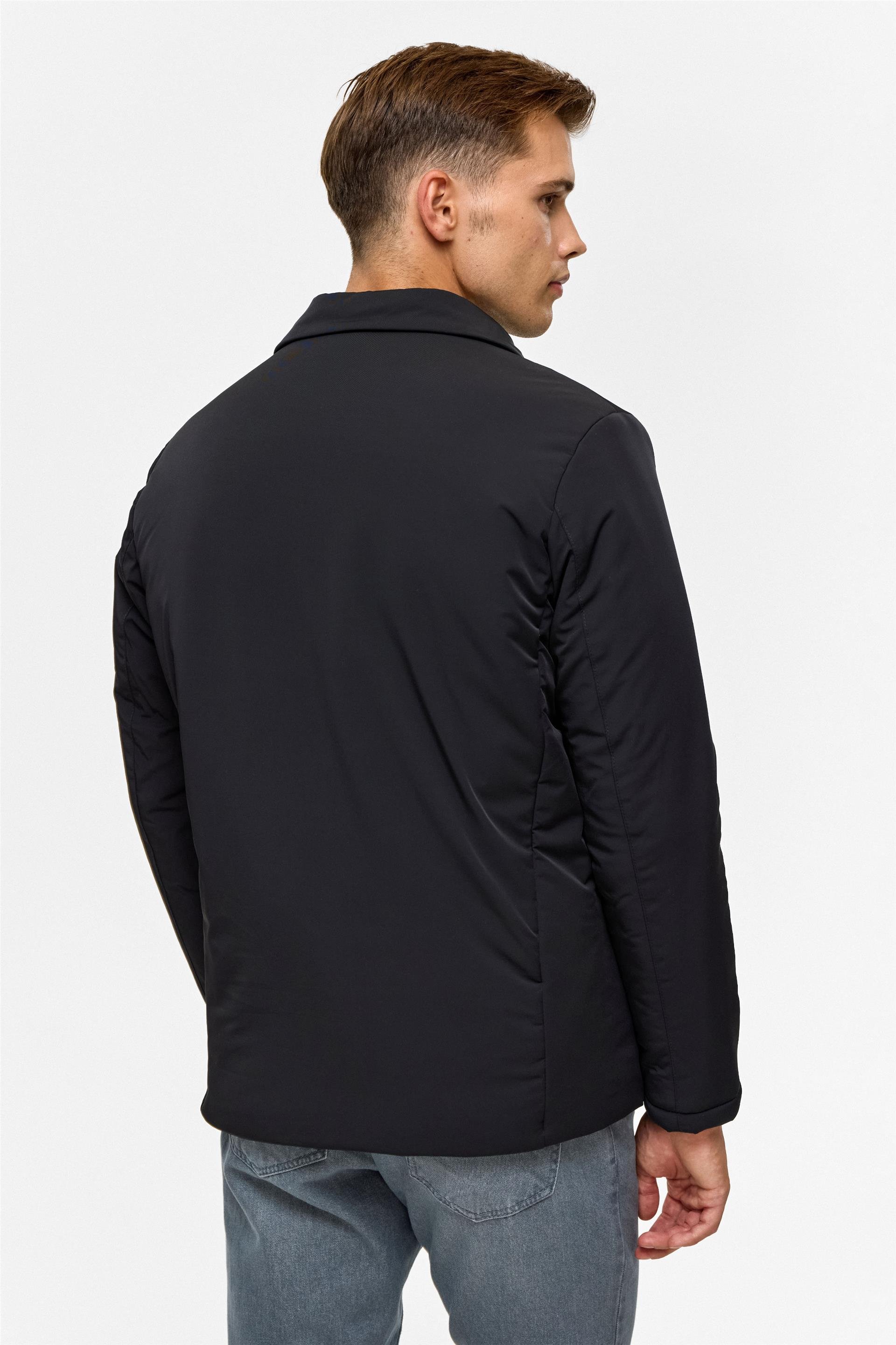 Lacivert Slim Düz Mont