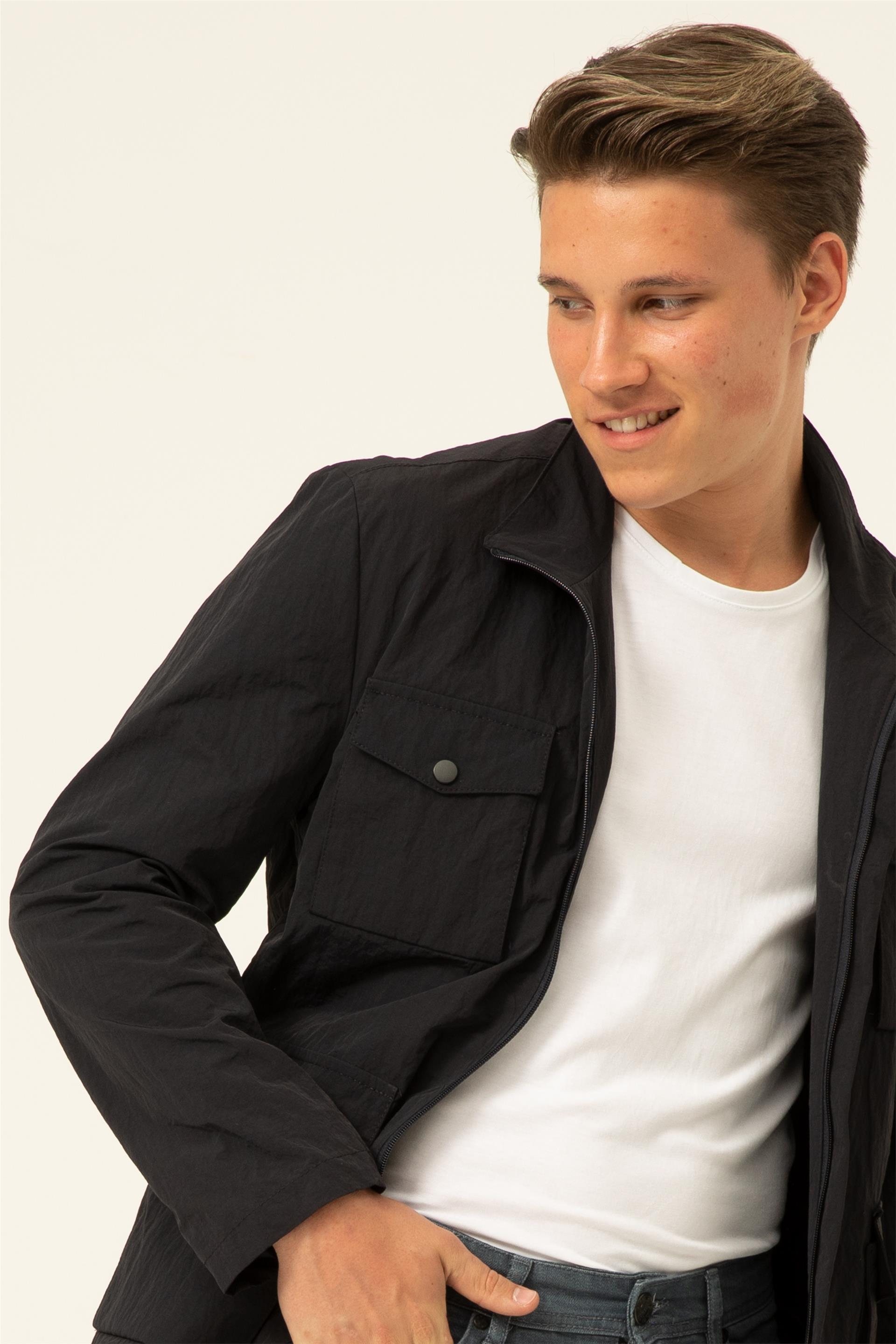 Lacivert Slim Düz   Mont