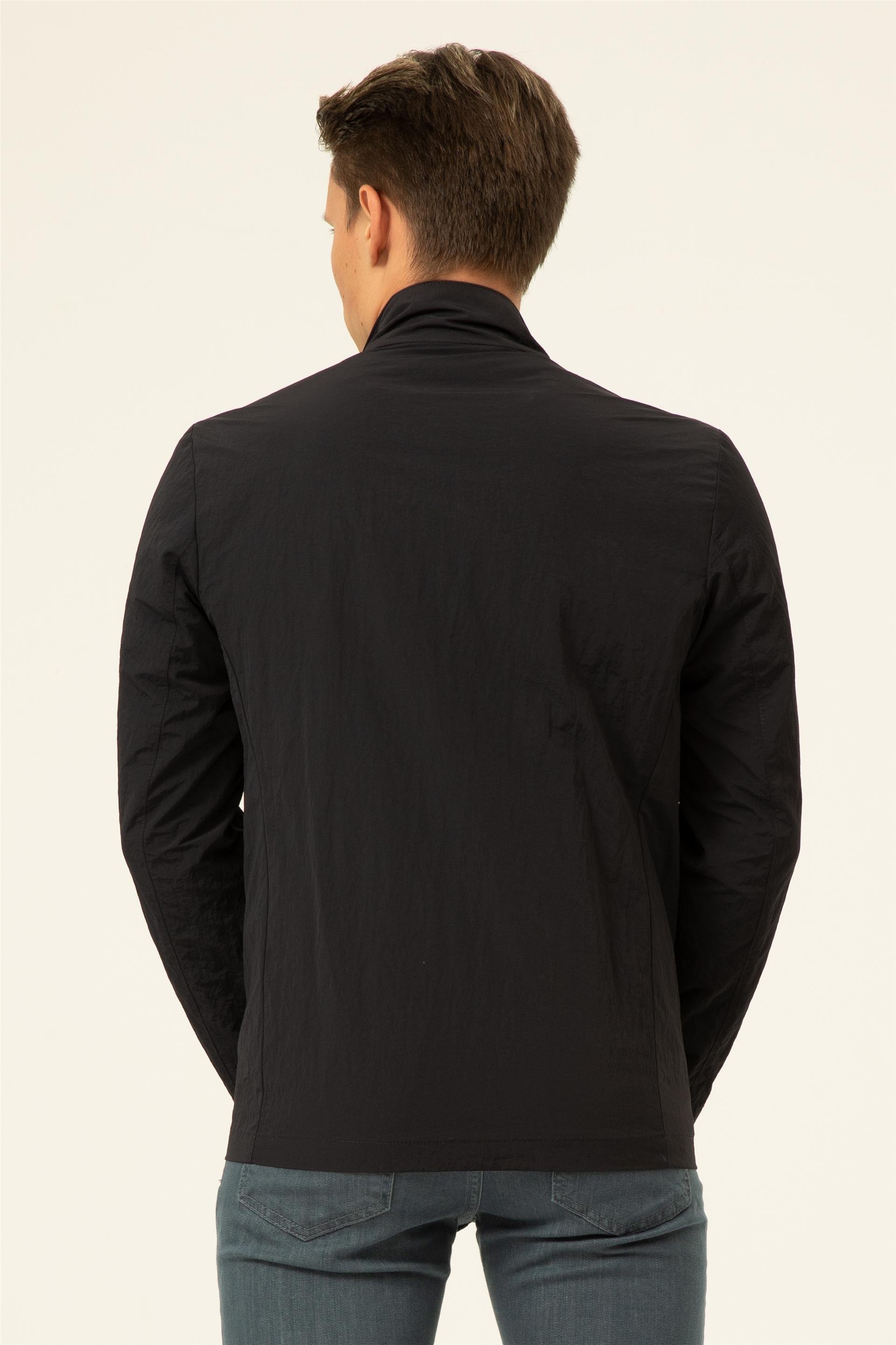 Lacivert Slim Düz   Mont
