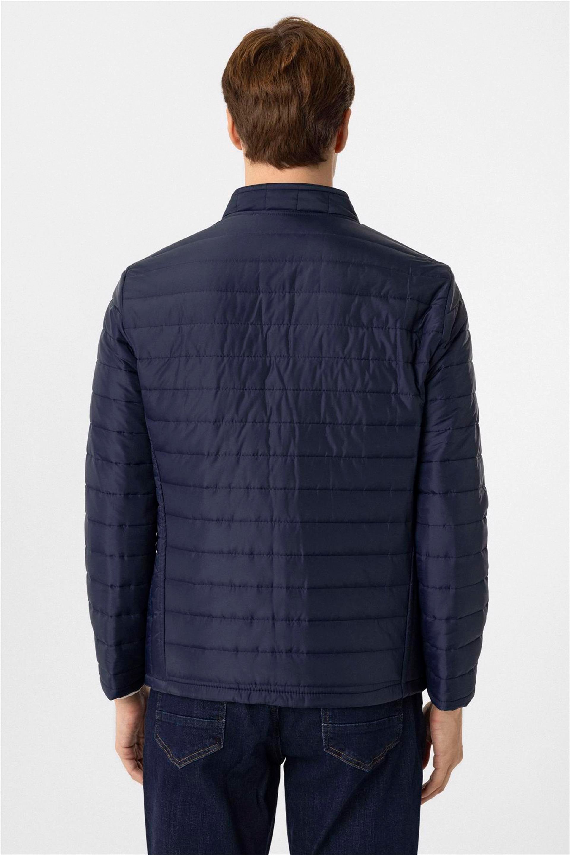 Lacivert Slim Kapitone Mont