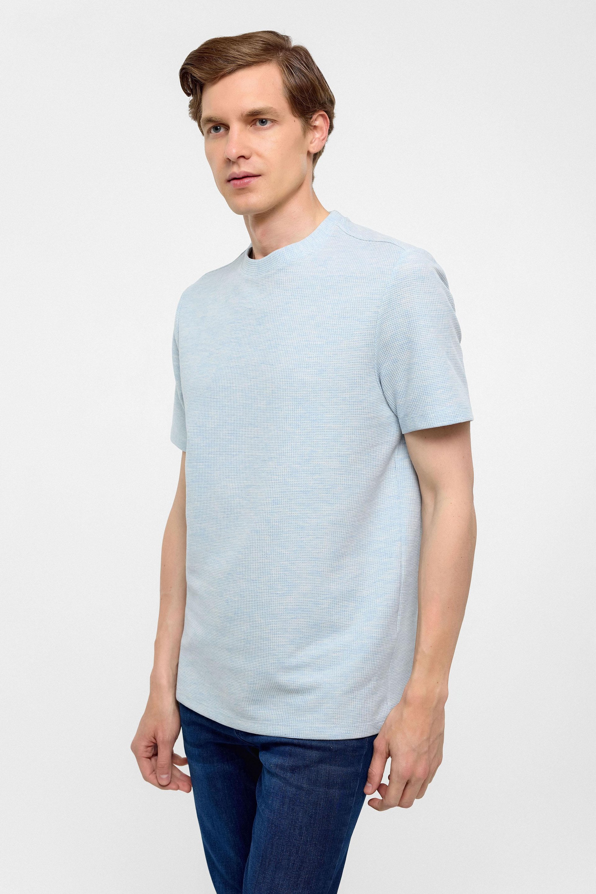 Mavi Regular Armürlü Bisiklet Yaka Tişört