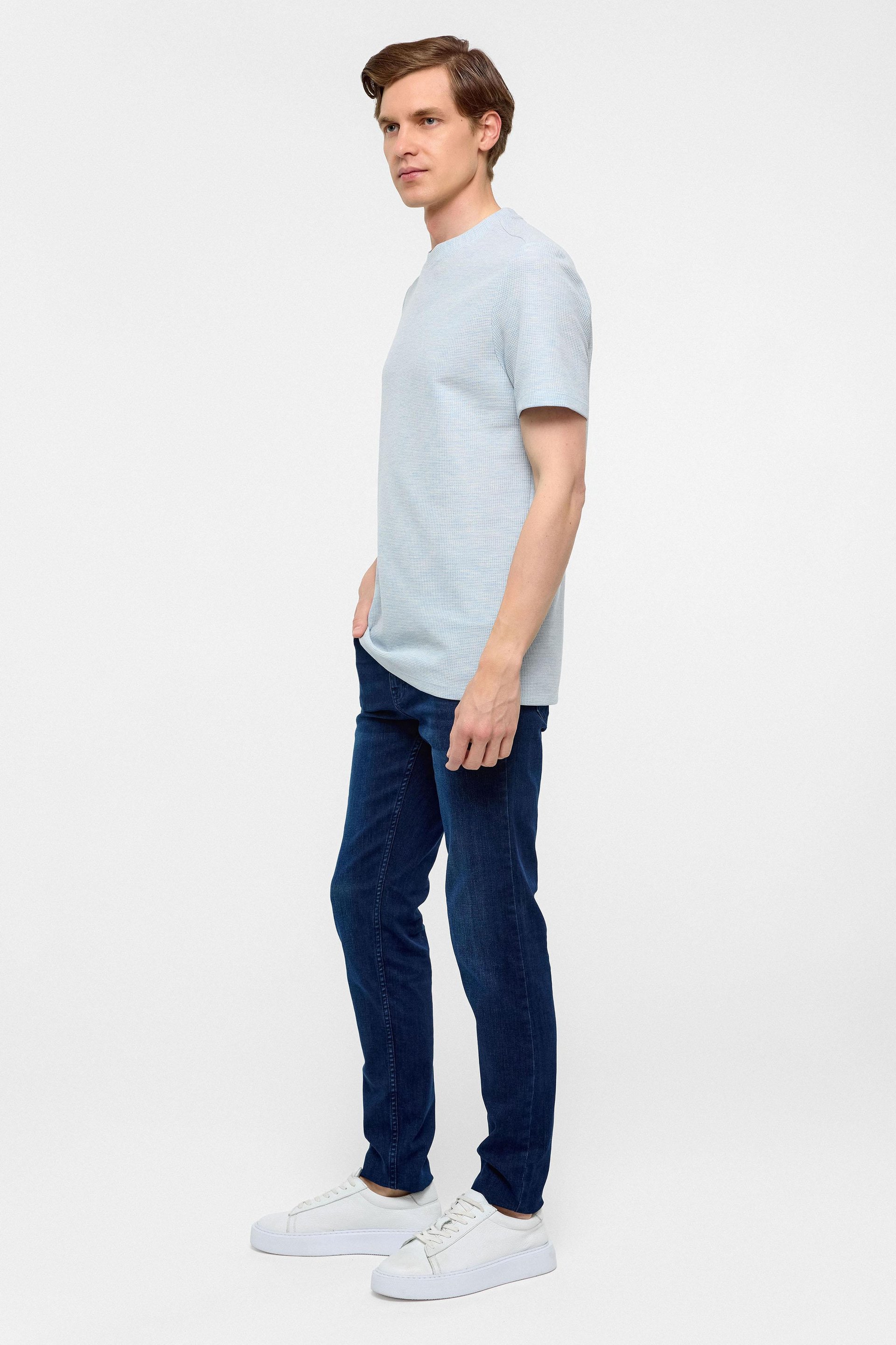 Mavi Regular Armürlü Bisiklet Yaka Tişört