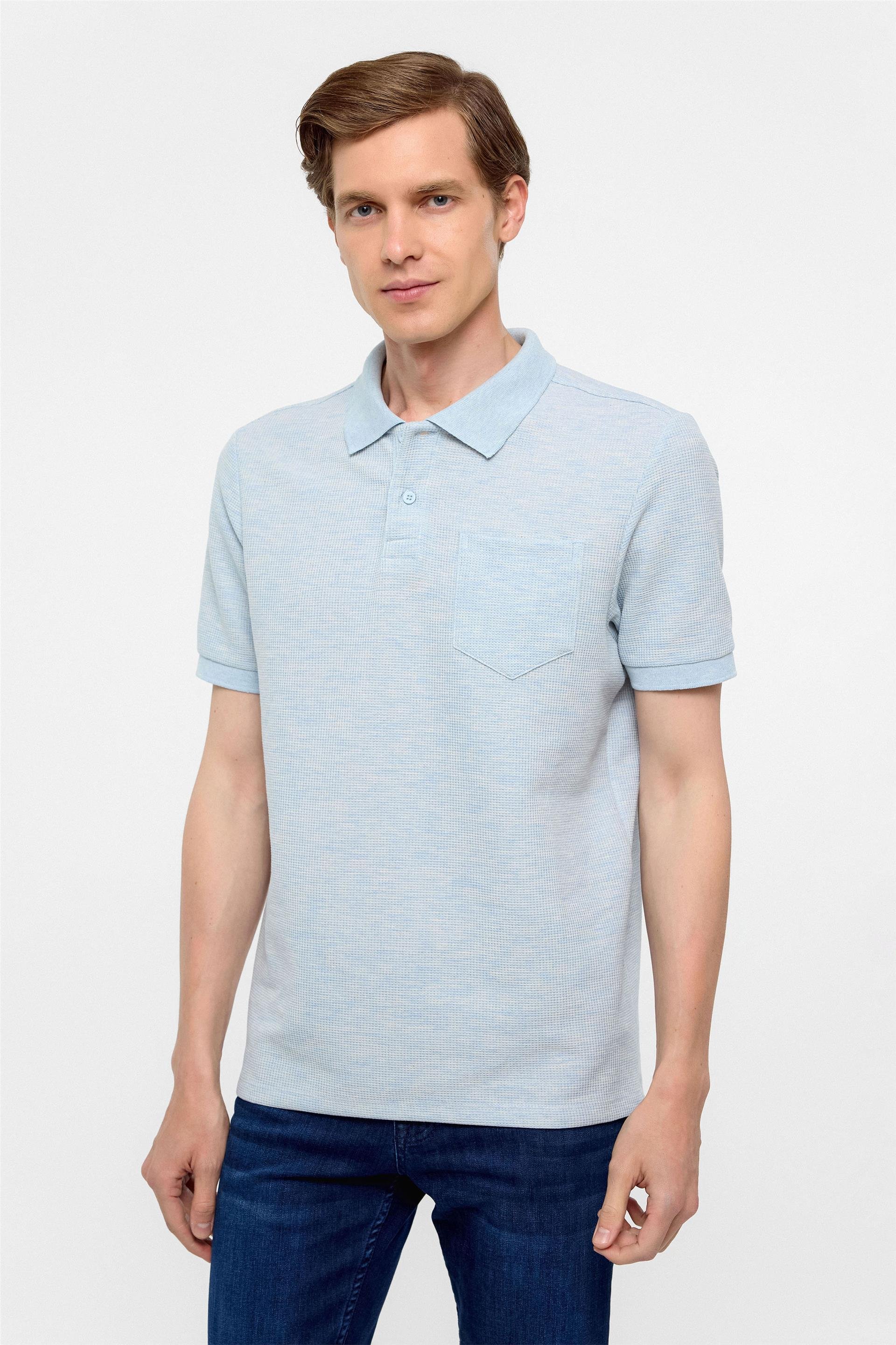 Mavi Regular Armürlü Polo Yaka Tişört