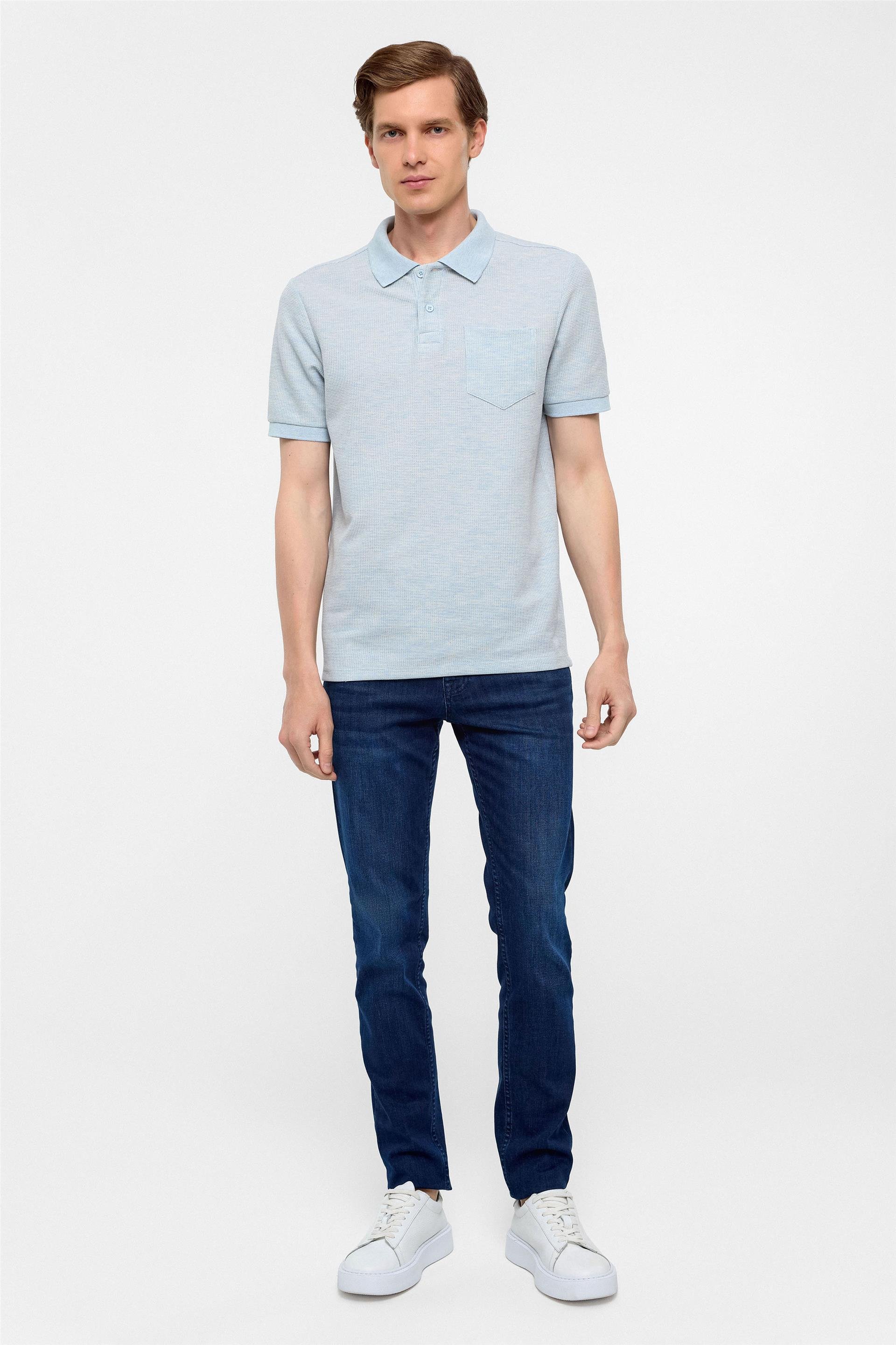 Mavi Regular Armürlü Polo Yaka Tişört