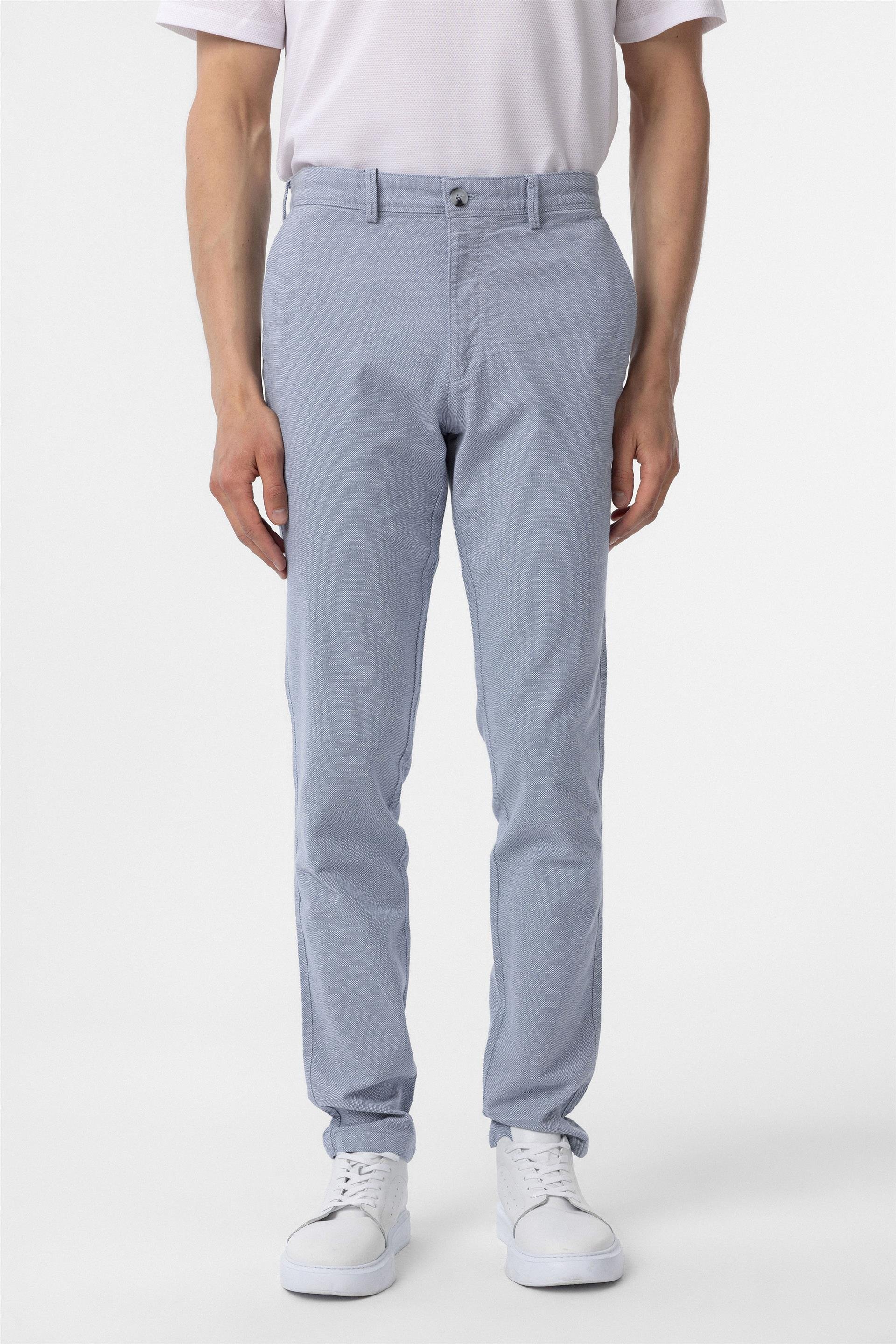 Mavi Slim Armürlü Pantolon