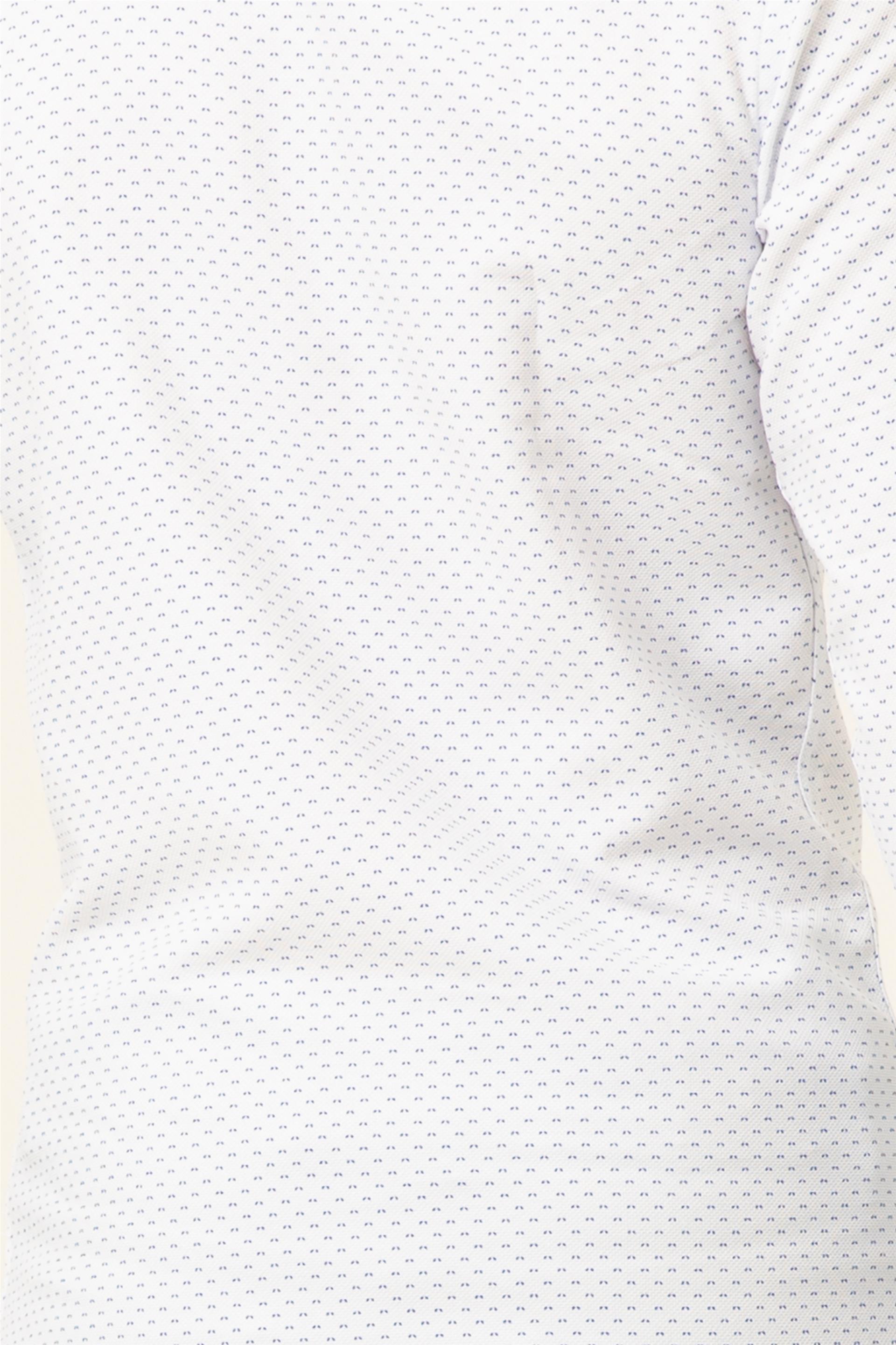 Saks Mavi Slim Baskılı Düğmeli Yaka  Gömlek