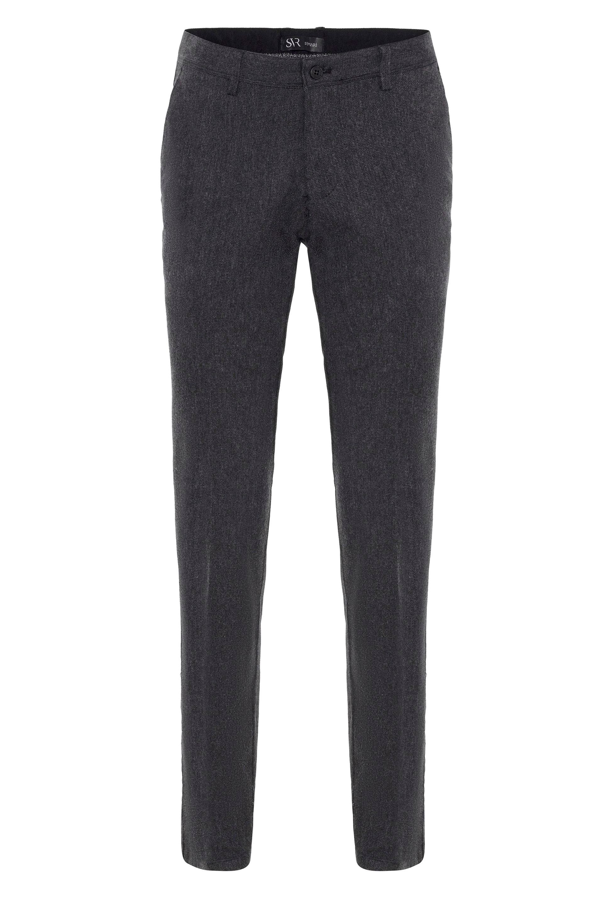 Siyah Regular Armürlü   Pantolon